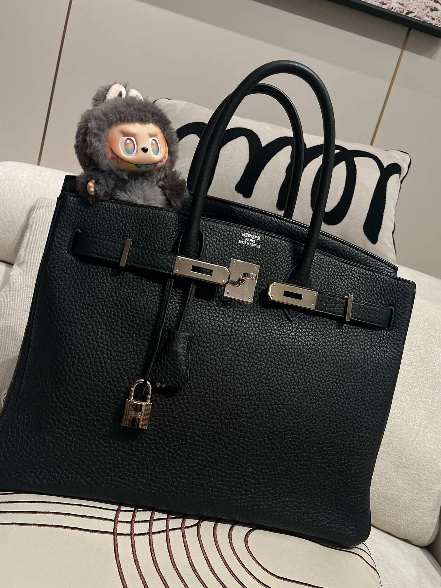 Hermes Birkin 35 黑色銀扣 Stamp [R] 100%Authentic, 98%New ✅Key lock ✅Dust bag✅Box