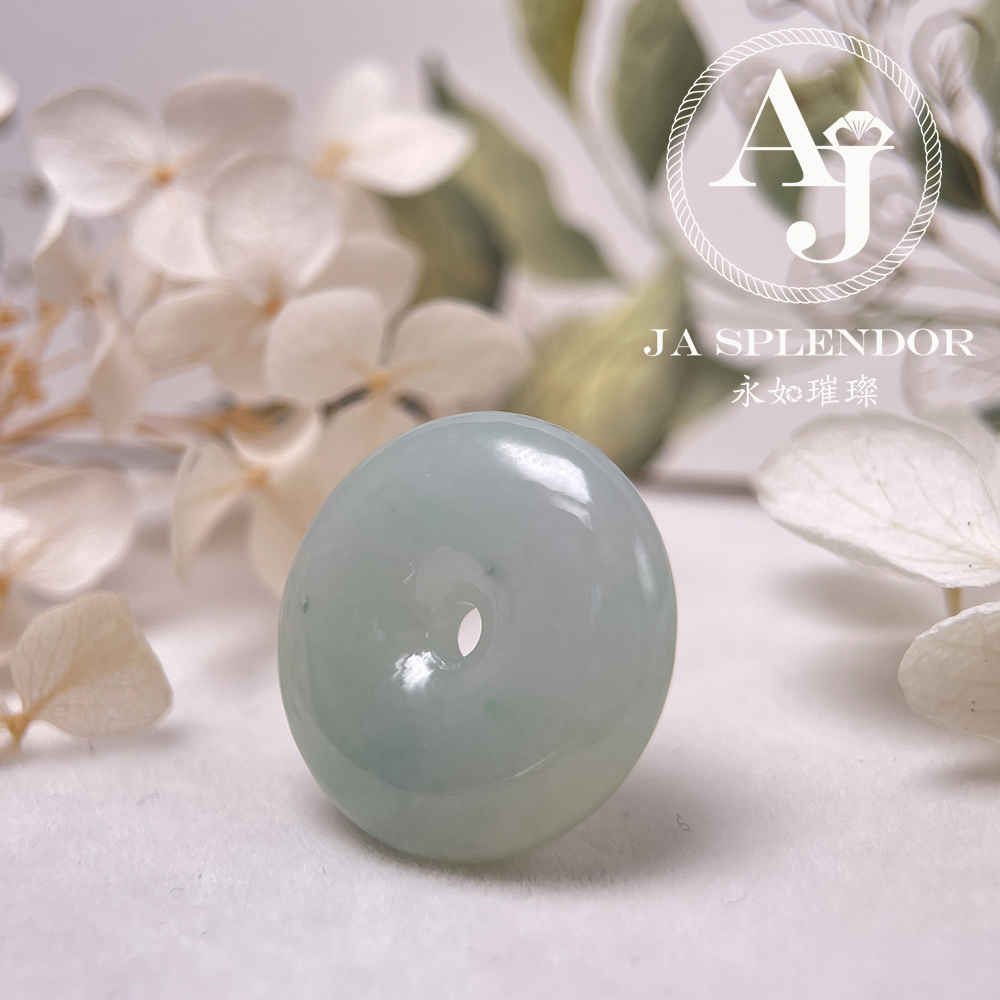  JN-181 天然翡翠A玉 冰潤飄綠平安扣