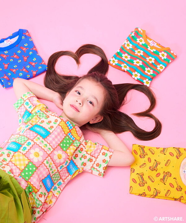 🇯🇵預訂 日本直送🇯🇵Markey’s x Wiggle Wiggle四色圖案滿印華夫格短袖T恤