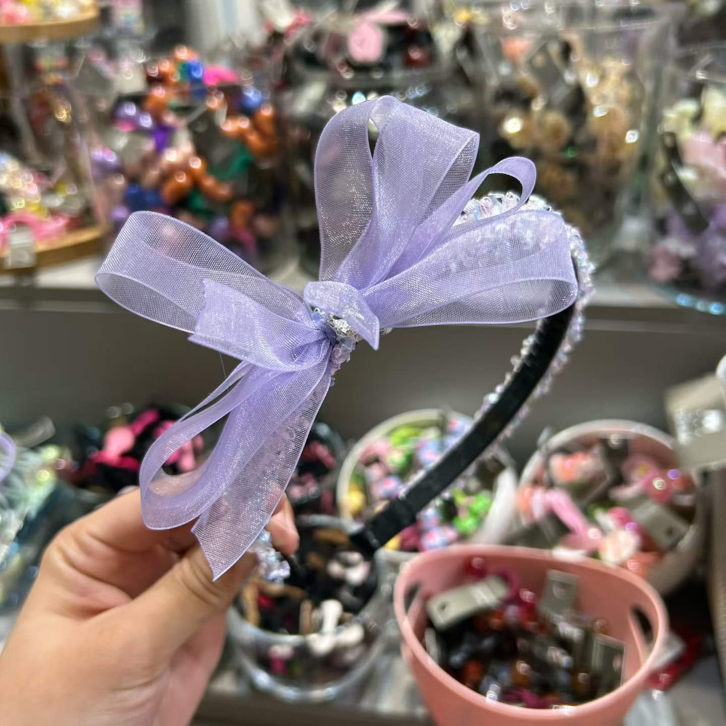 鑽石蝴蝶結兒童頭箍
