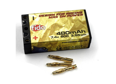 FIDO 7.4V 480mAh 2S 60C 2mm Lipo Battery For RC Mini Car