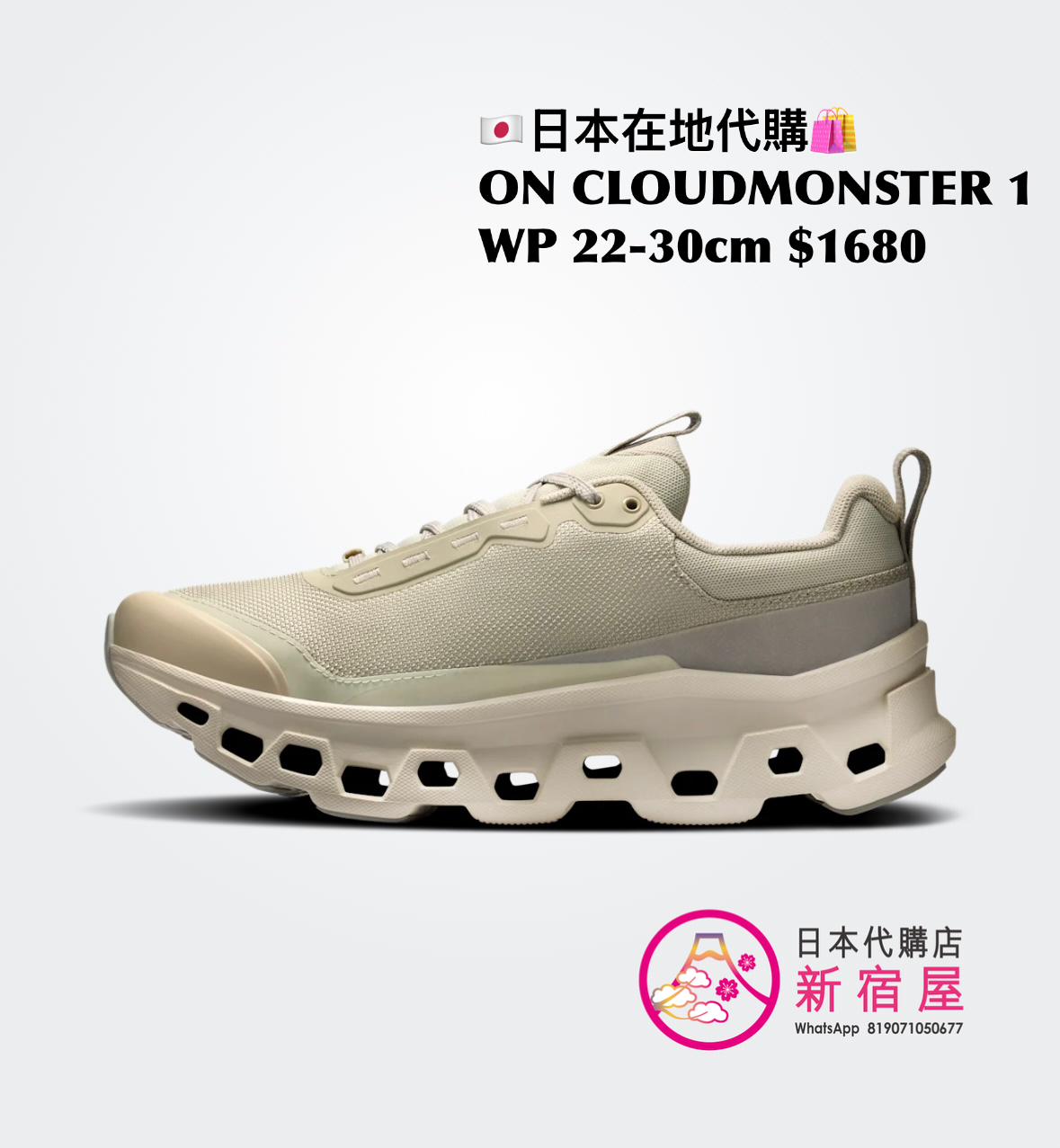 ON CLOUDMONSTER 1 WATERPROOF