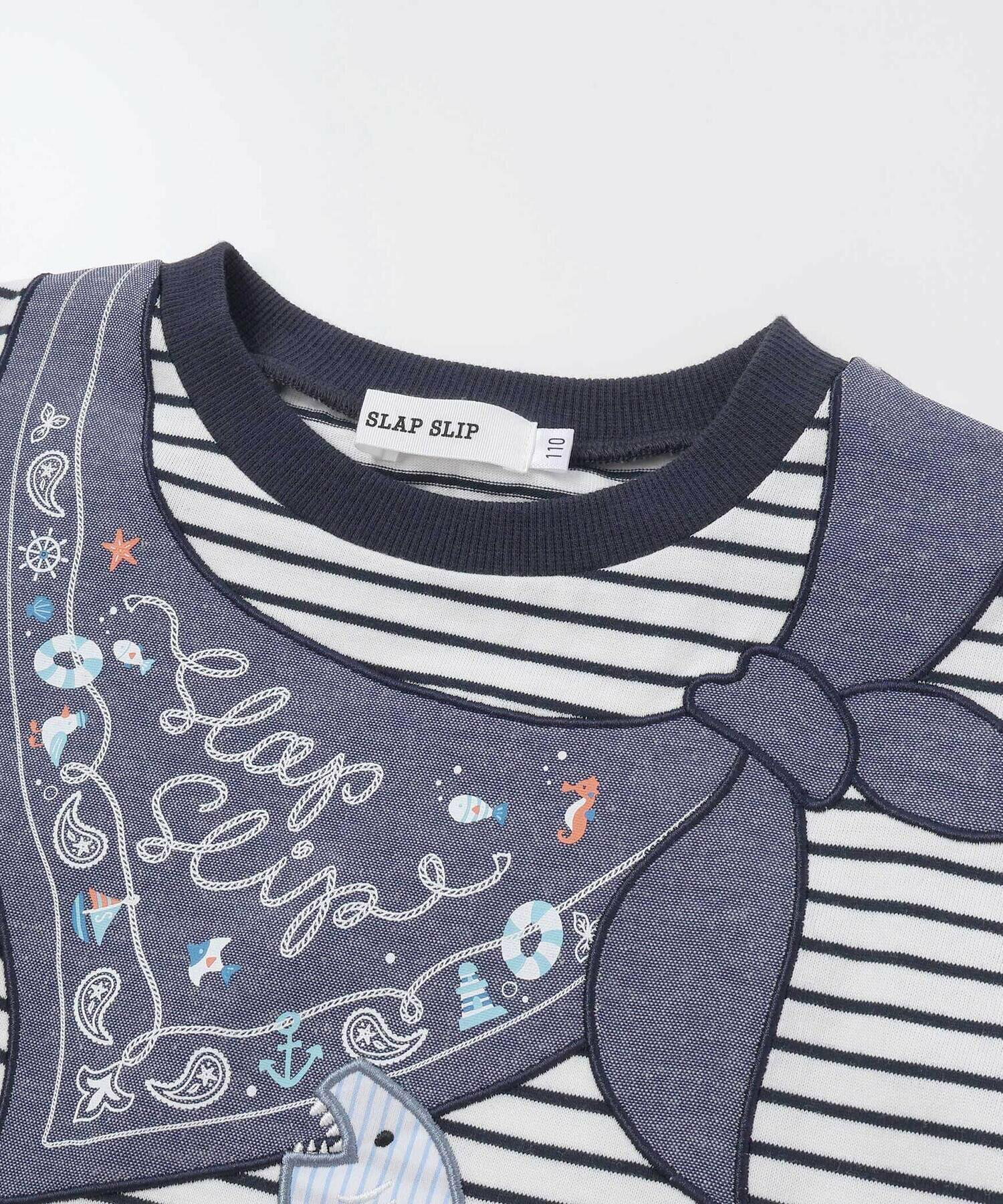 🆕【⭐訂購⭐】🌀 🇯🇵 日本直送 水手領造型 刺繡 橫間 短袖T恤［2款選］🌀 [ELDA-0195][260521]