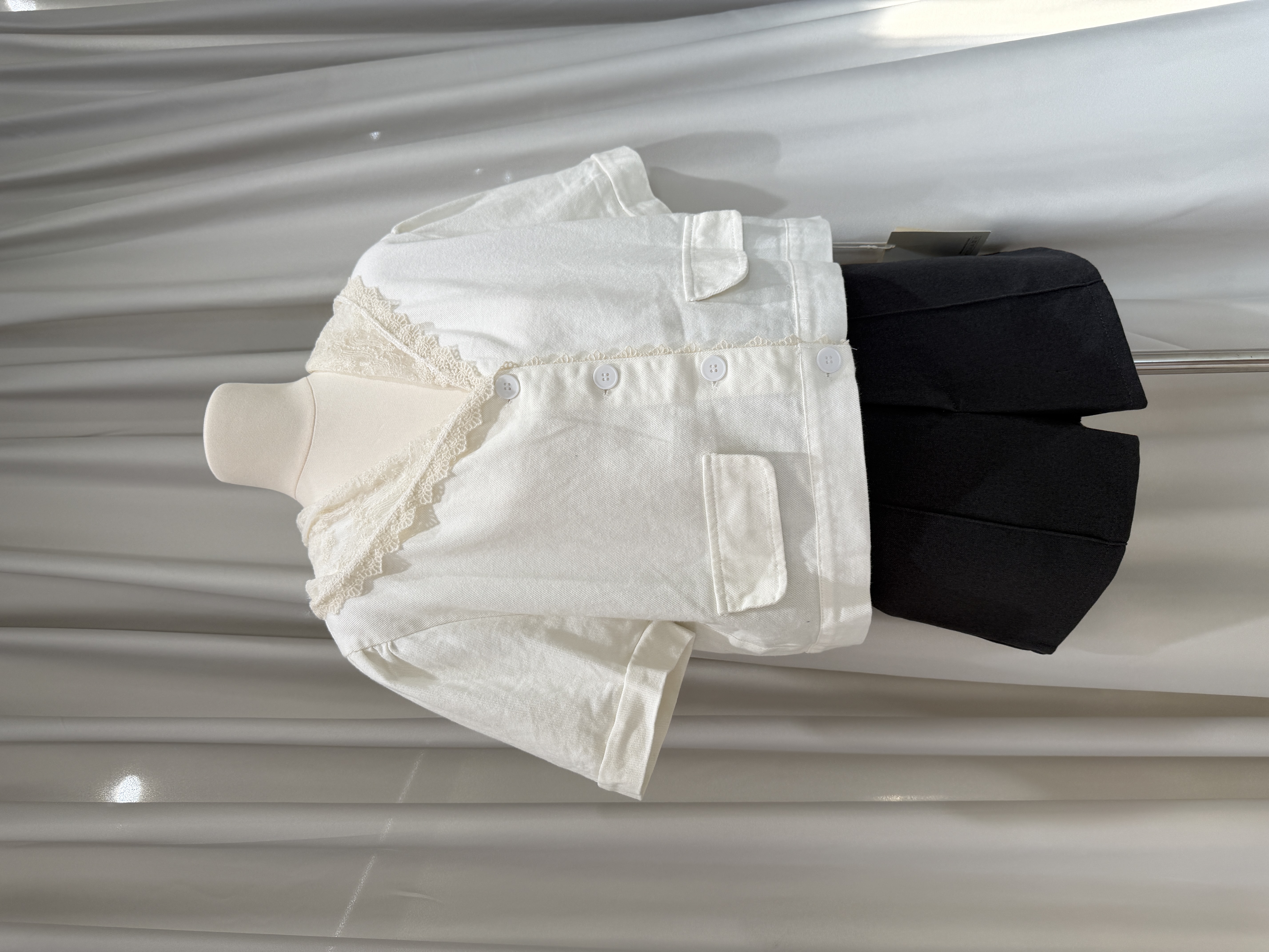 6557 时尚气质蕾丝牛仔外套