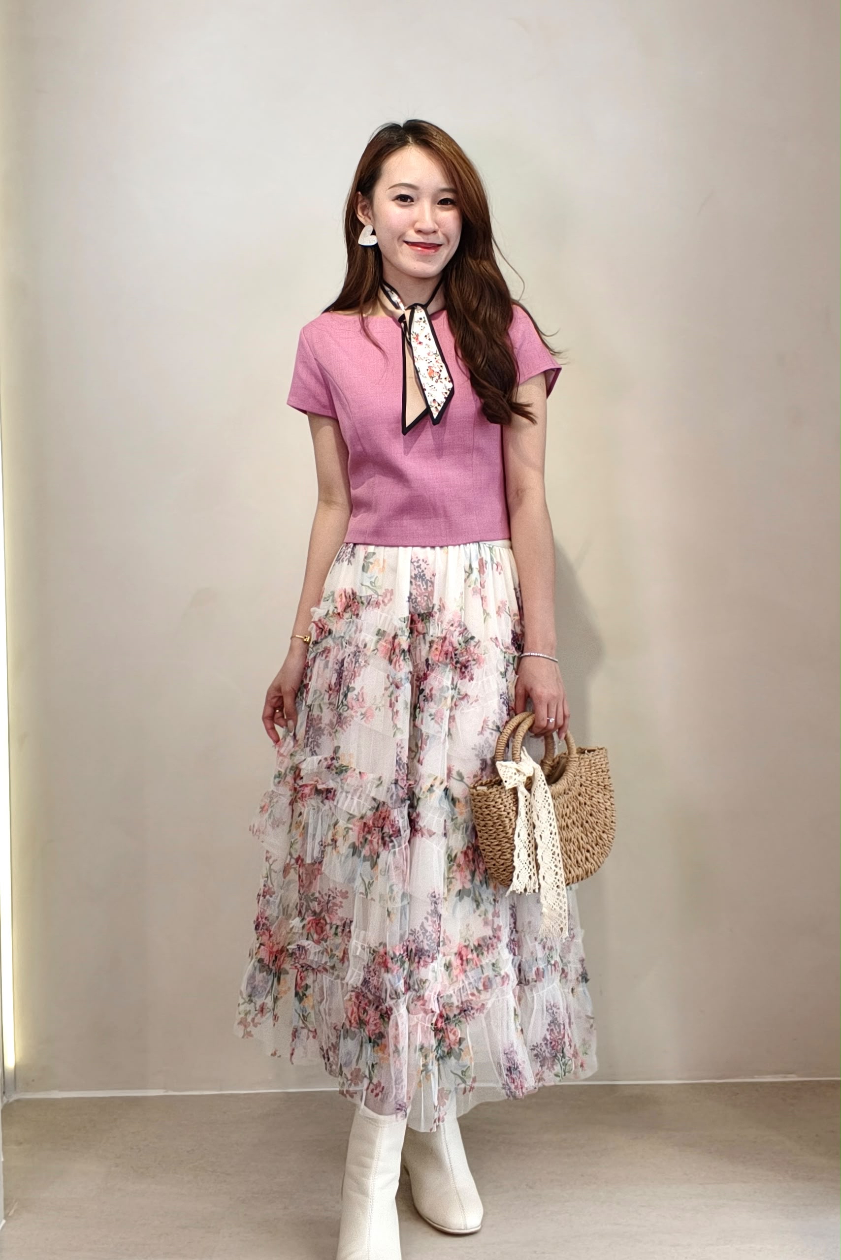 950 Roselle Garden Tiered Mesh Skirt