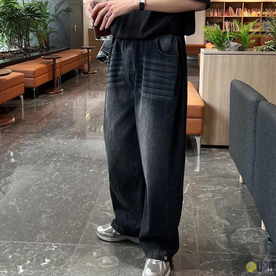 【100%保證韓國直送】韓系立體側褶線寬版水洗牛仔長褲 👖 [4 color] RG114954