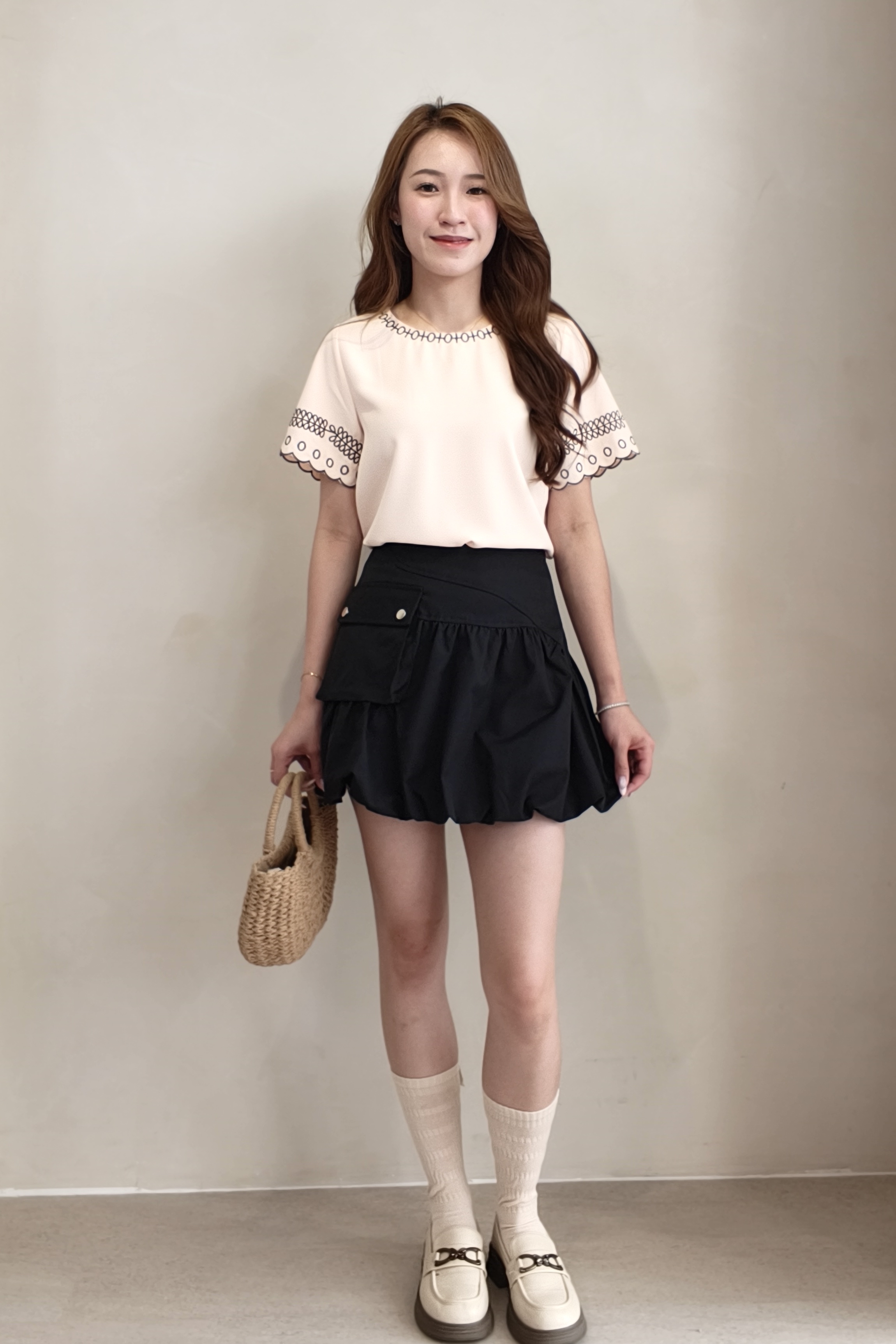 26662 Scallop Embroidered Blouse