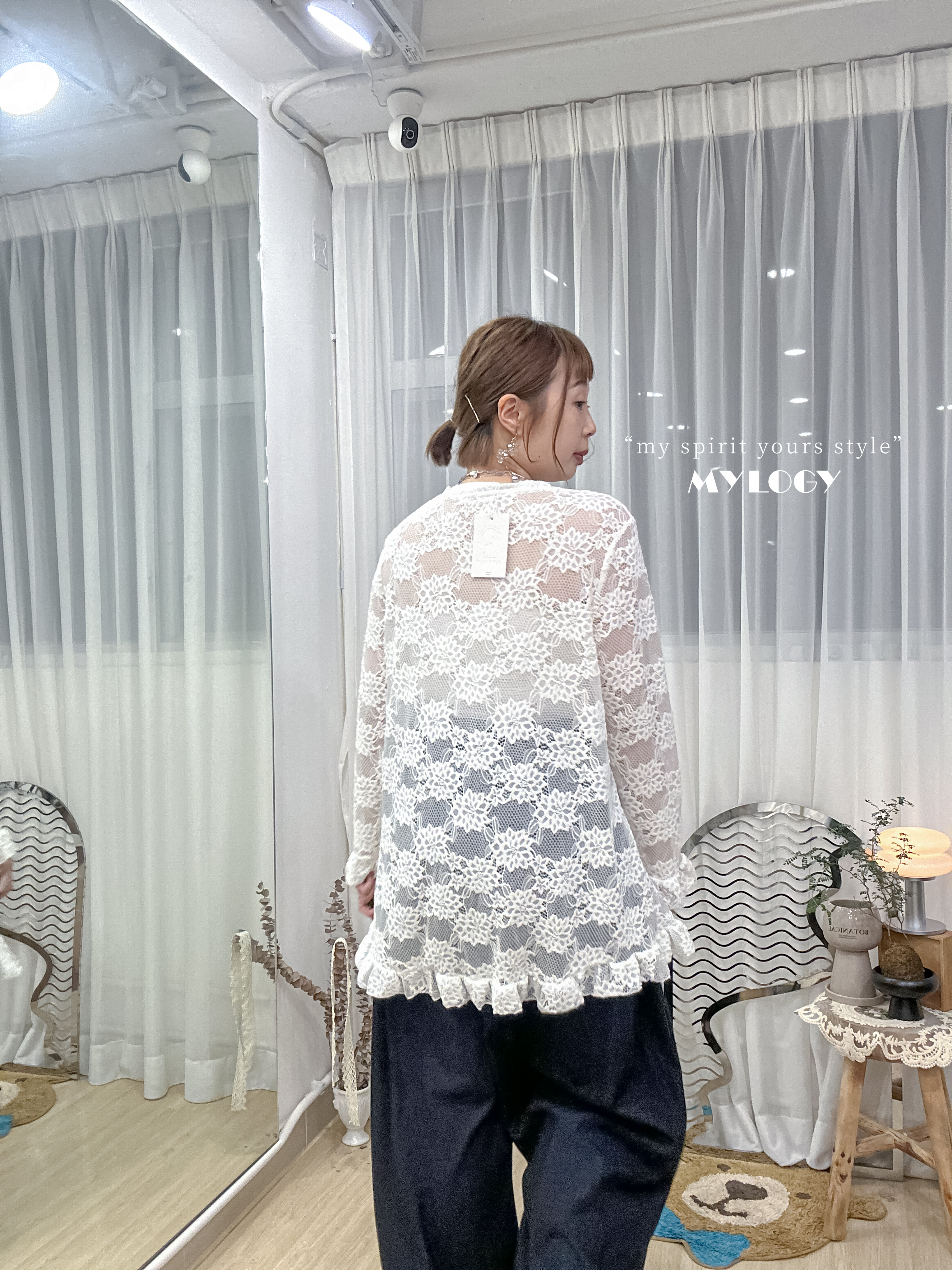 製造層次感～針織花花斜CUT內搭 IL0005