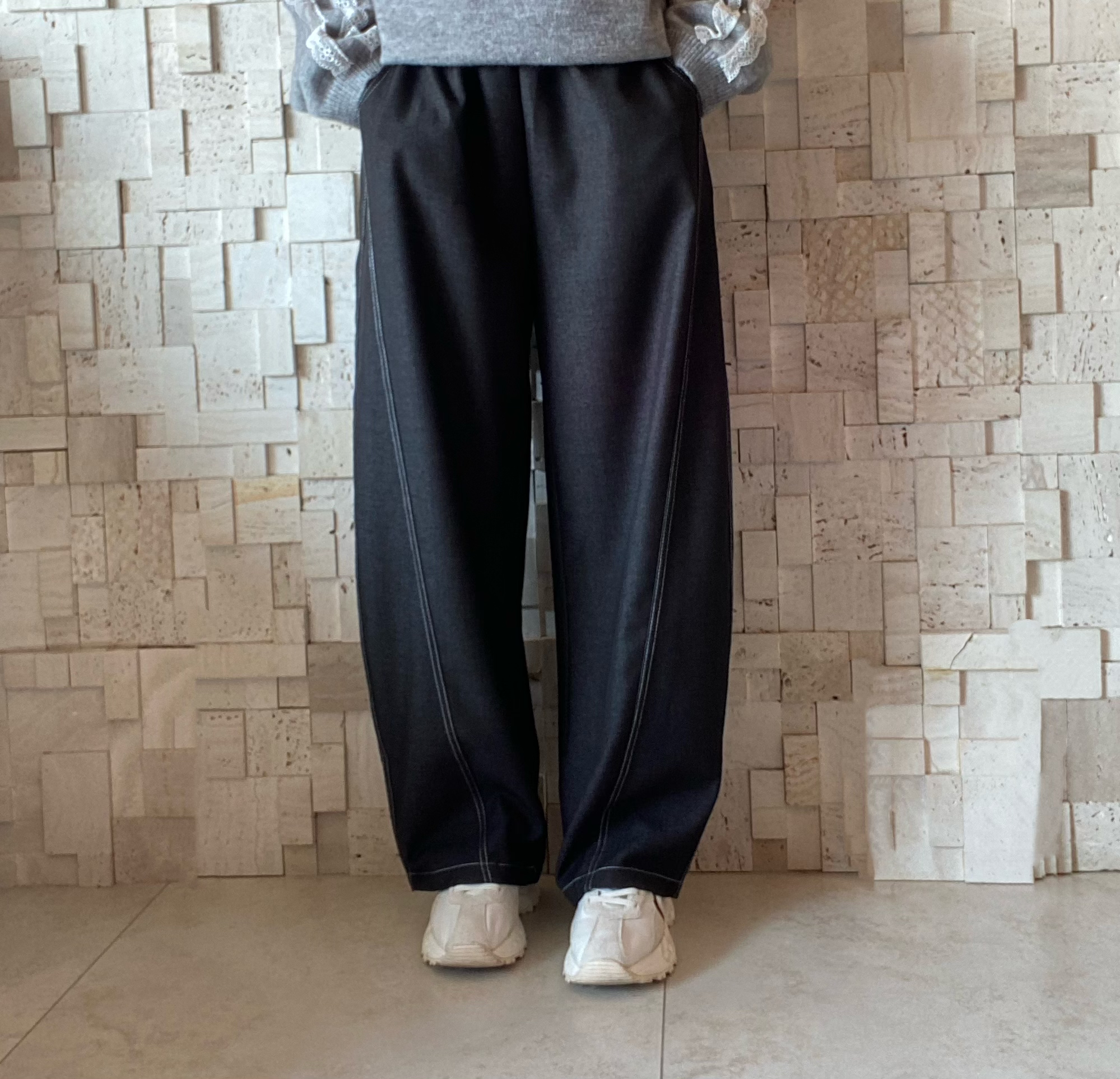 B00556 混棉牛仔布闊褲