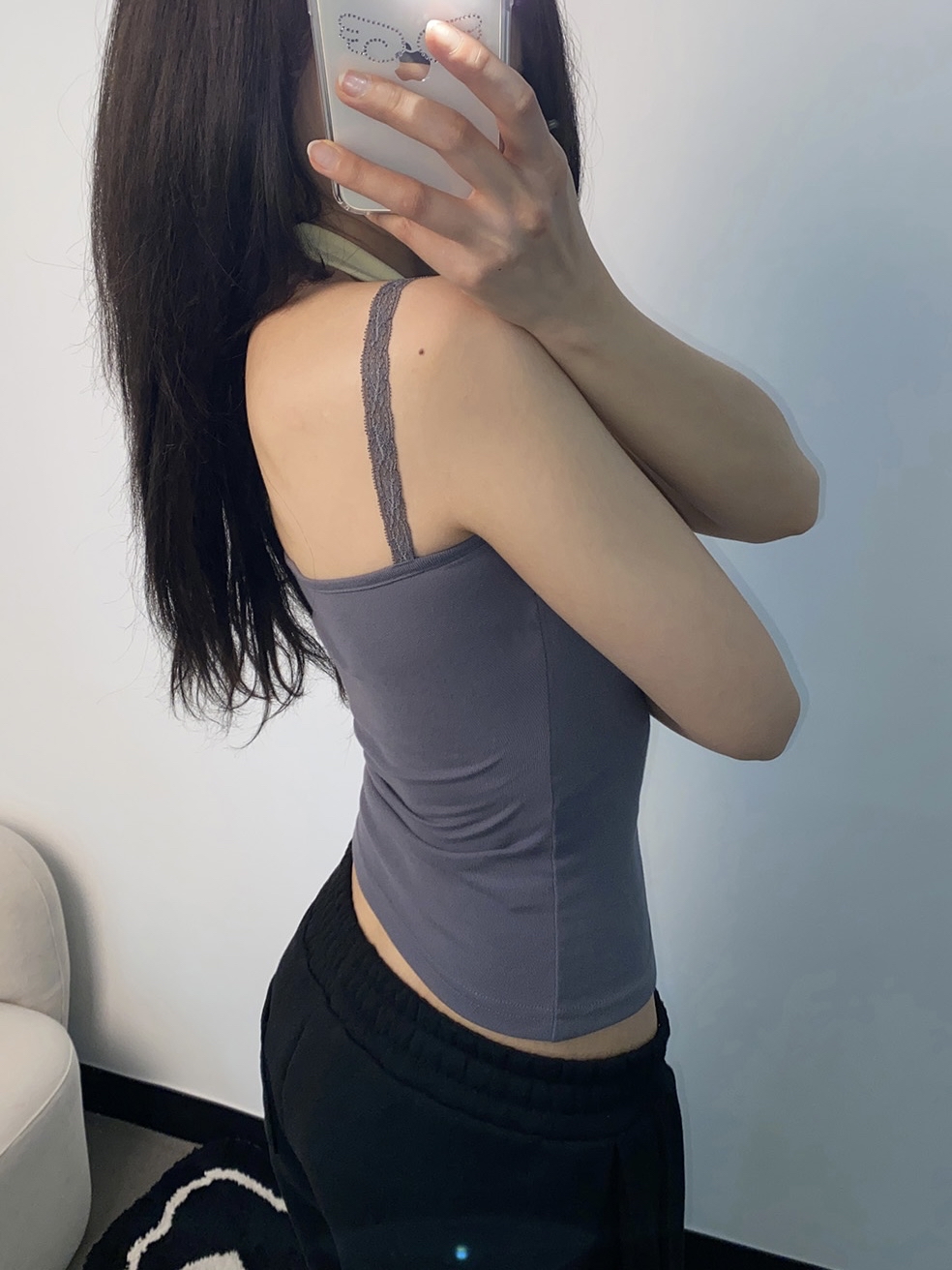 Lace-Trim Halter Layered Tank Top