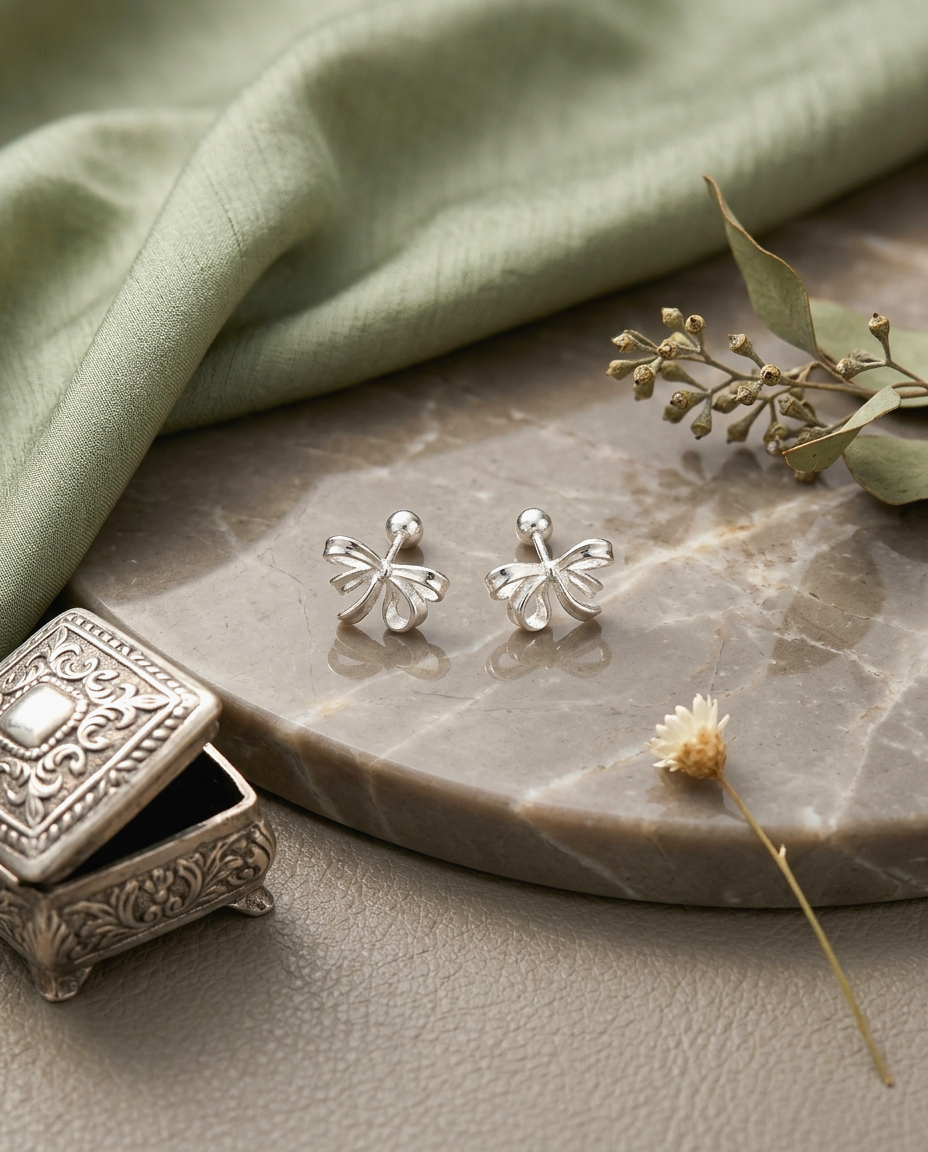 S925 | EE0339 Ribbon Earrings