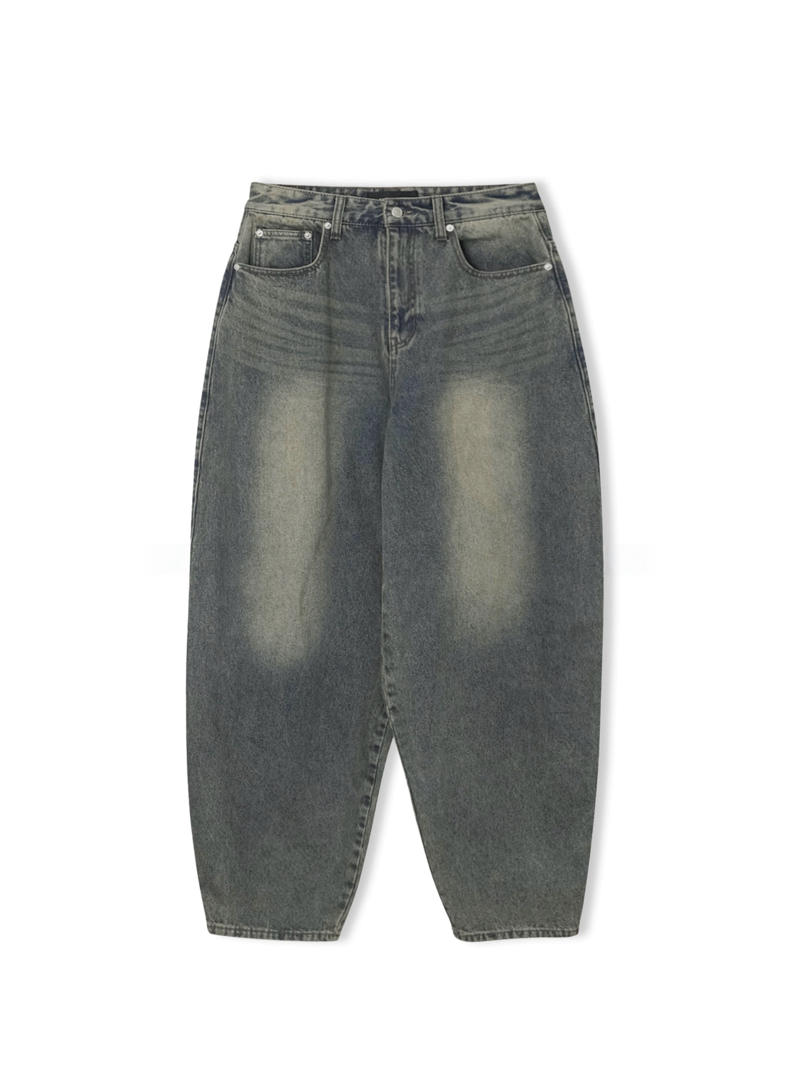 Washed Denim Balloon Pants