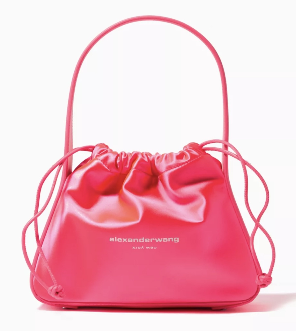 Alexander Wang AW 玫红色缎面手提包 