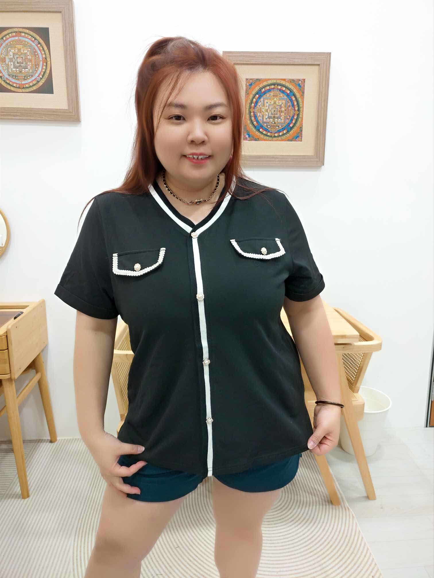 OTB21 K6705 边拼色设计上衣（颜色随机⚠️）