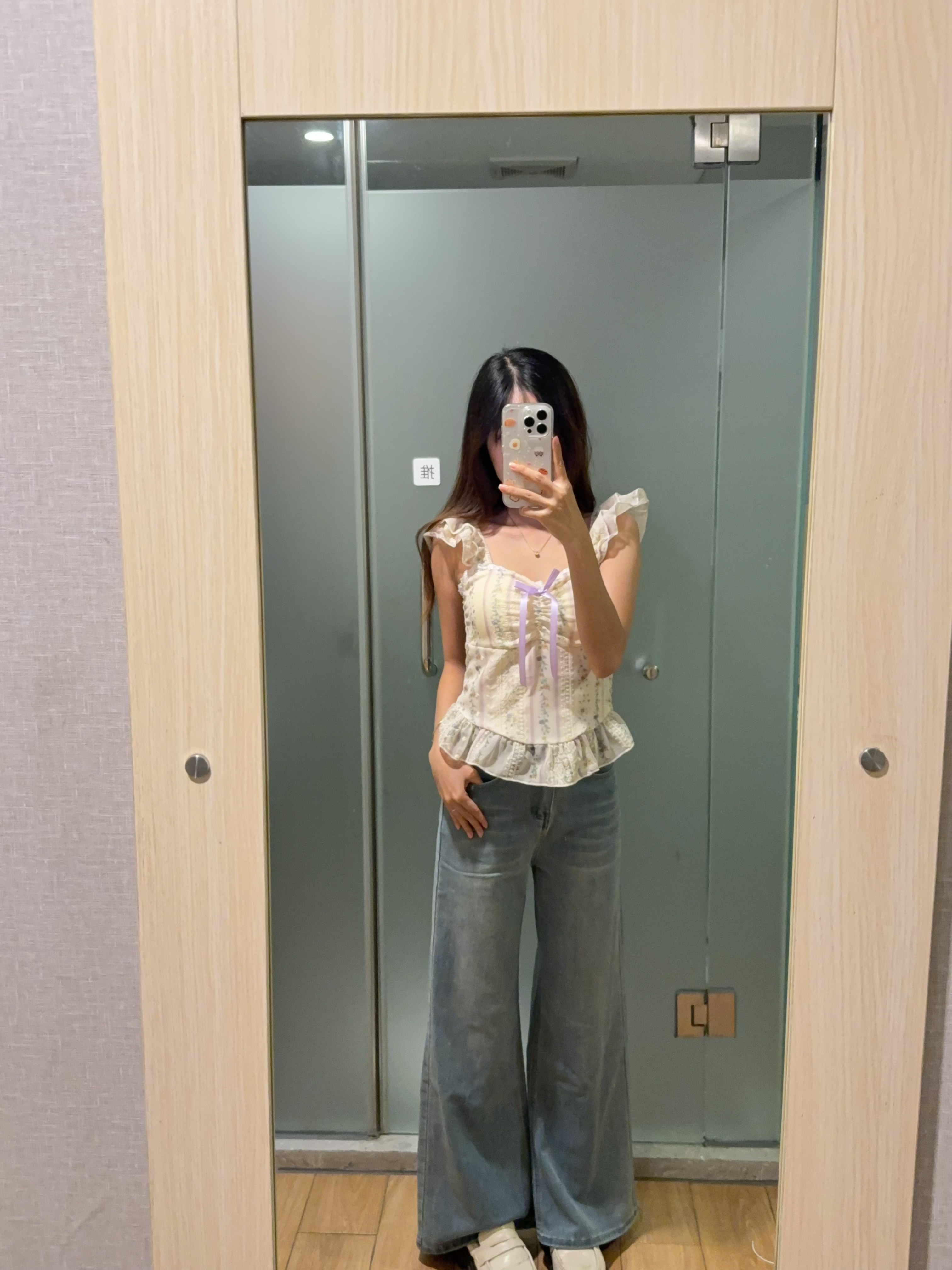 复古田园风碎花飞袖背心上衣R3003