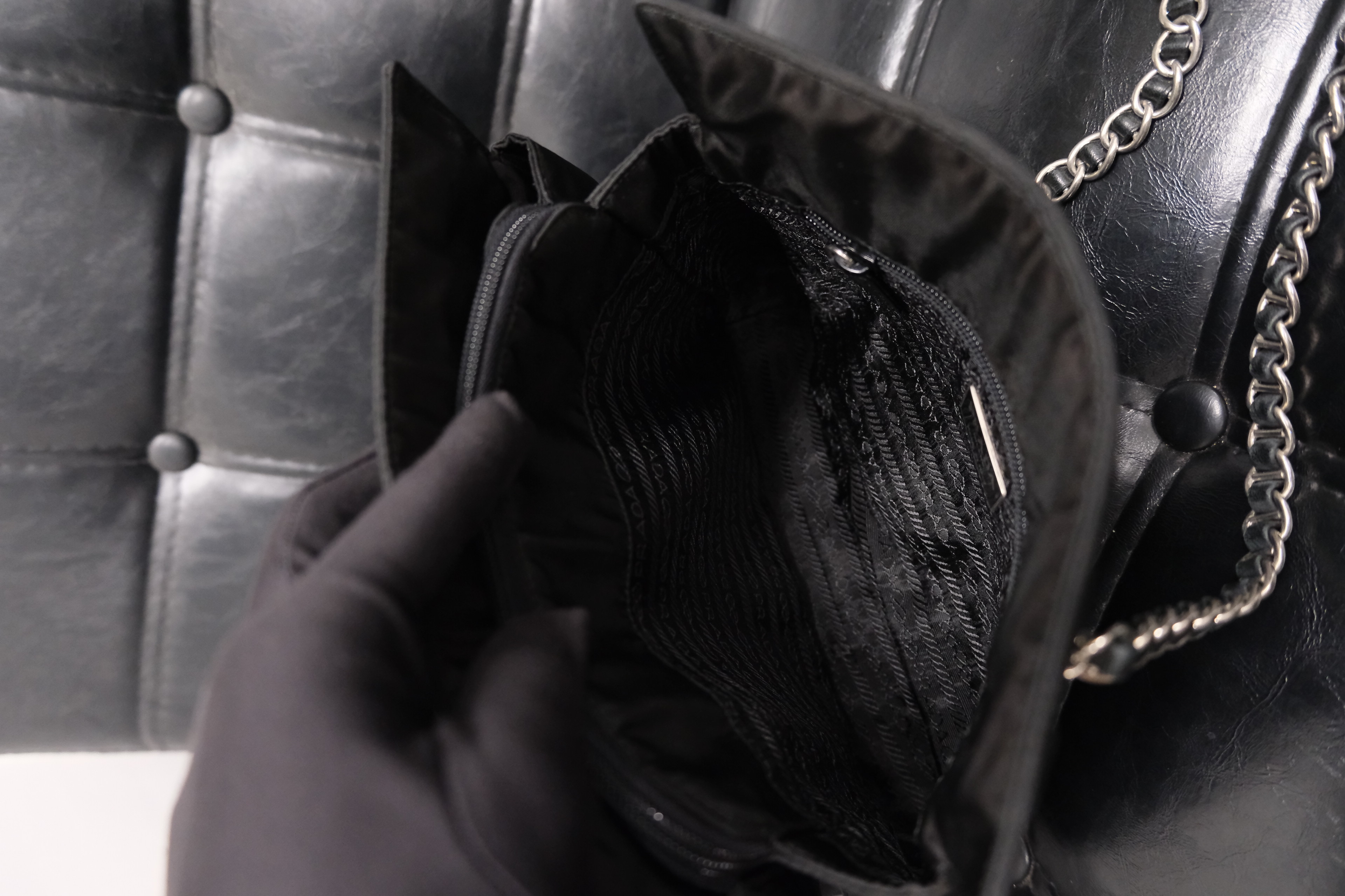 Prada Nylon Vintage Chain Bag 25