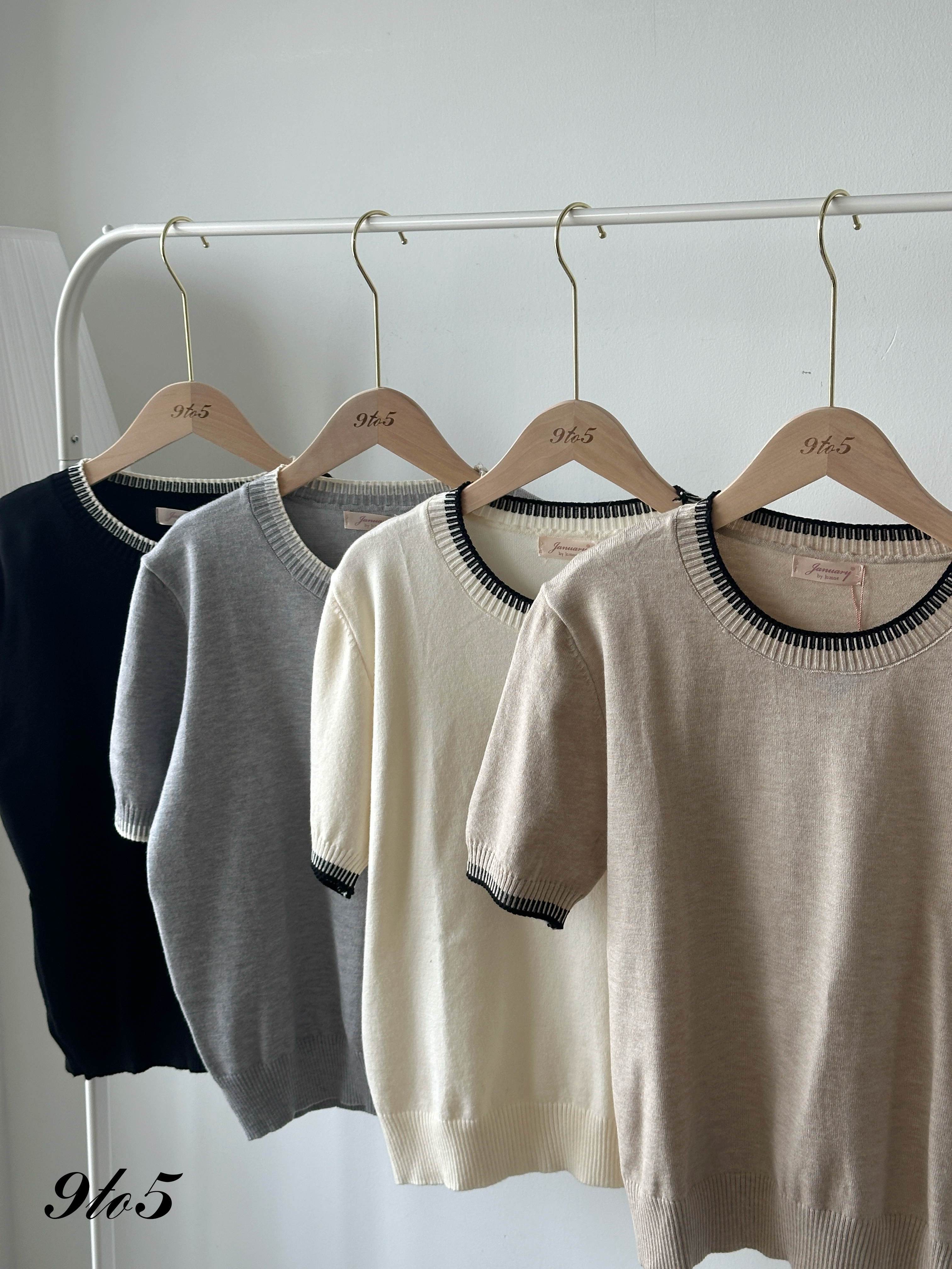 T4187 Round Neck Knit Top - 4 Colors 