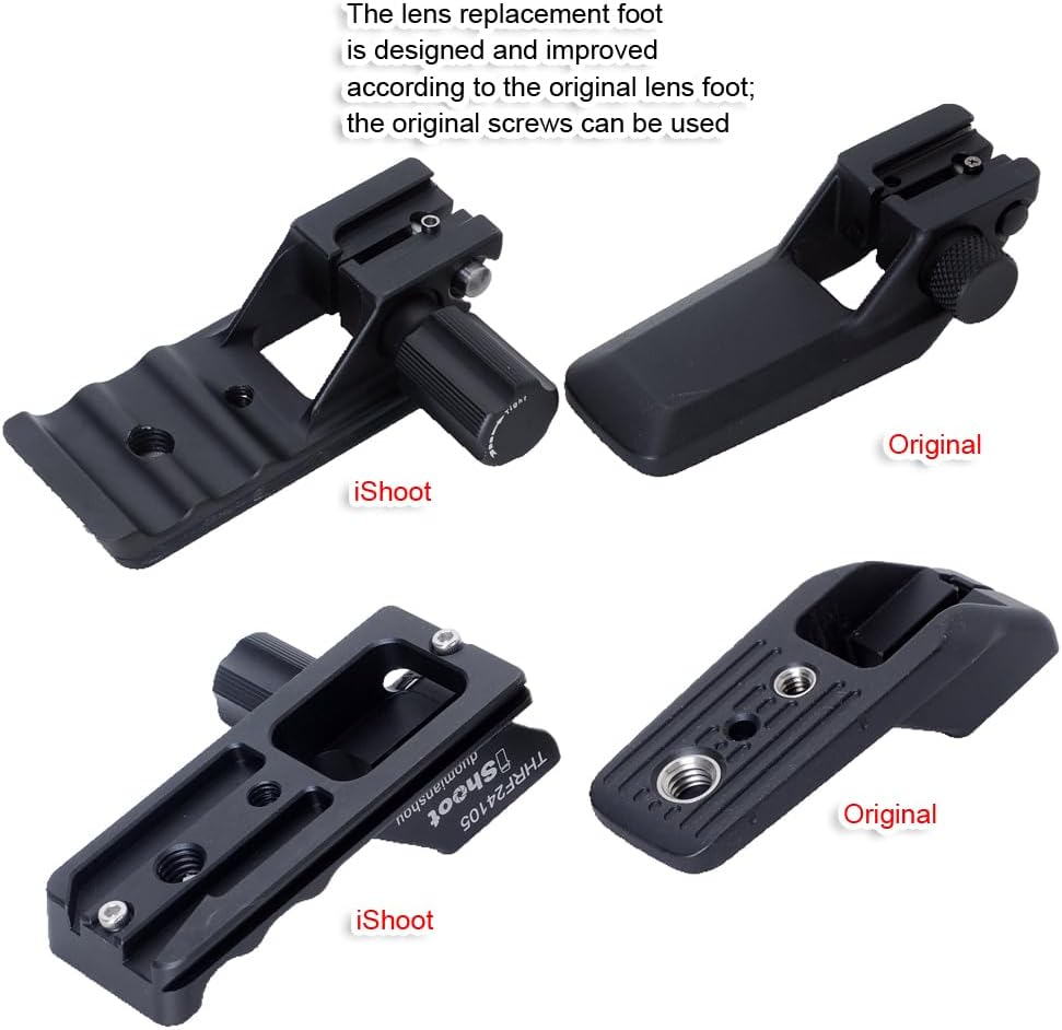 iShoot Lens Collar Stand Replacement Foot Tripod Mount Ring Base For Canon RF 24-105mm F2.8 L is USM Z and RF 70-200mm F2.8 L IS USM Z 腳架環替換腳 IS-THRF24105
