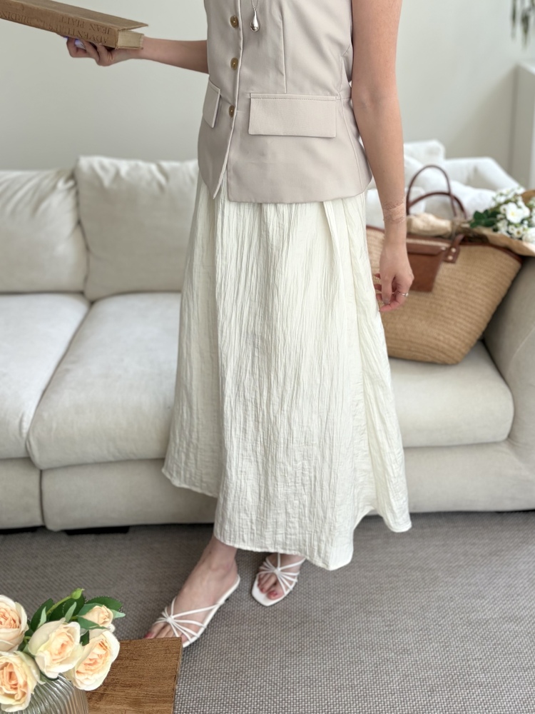 French Muse Vest Dress (Beige)