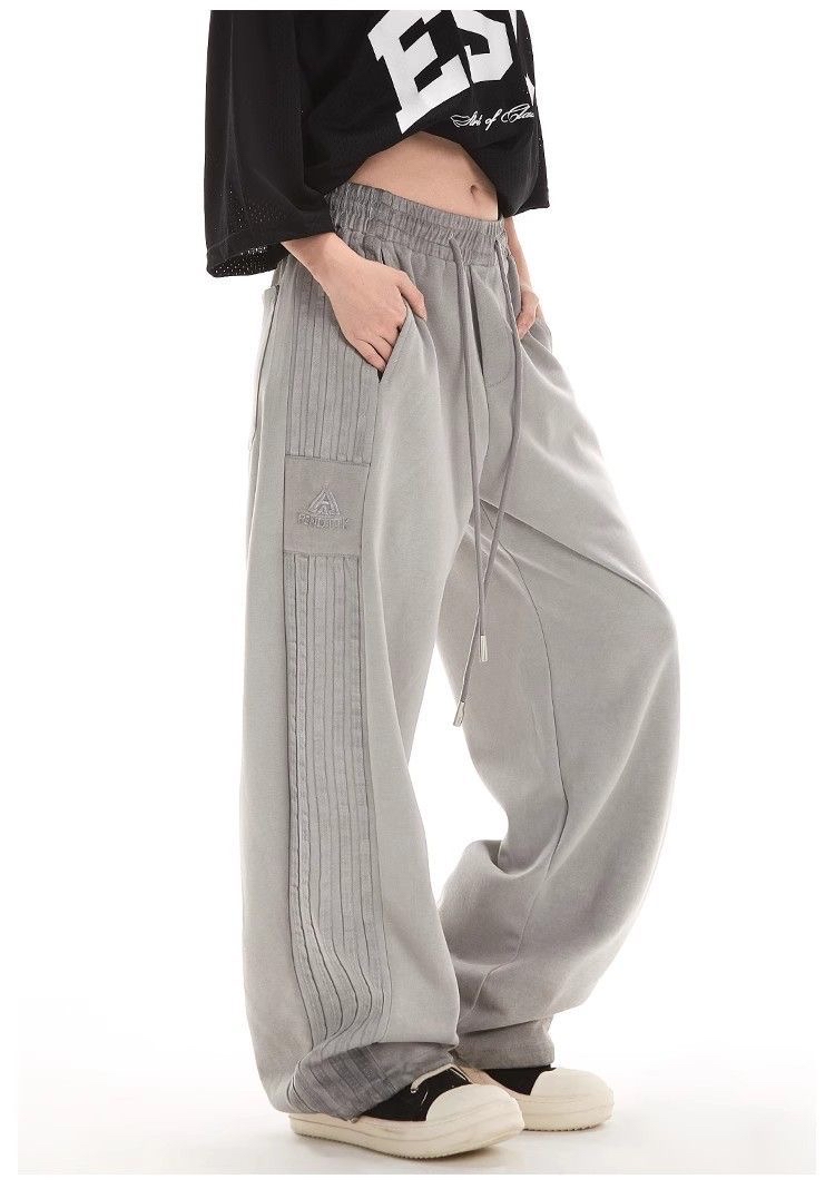 秋冬款男女輕便闊腳棉質褲 