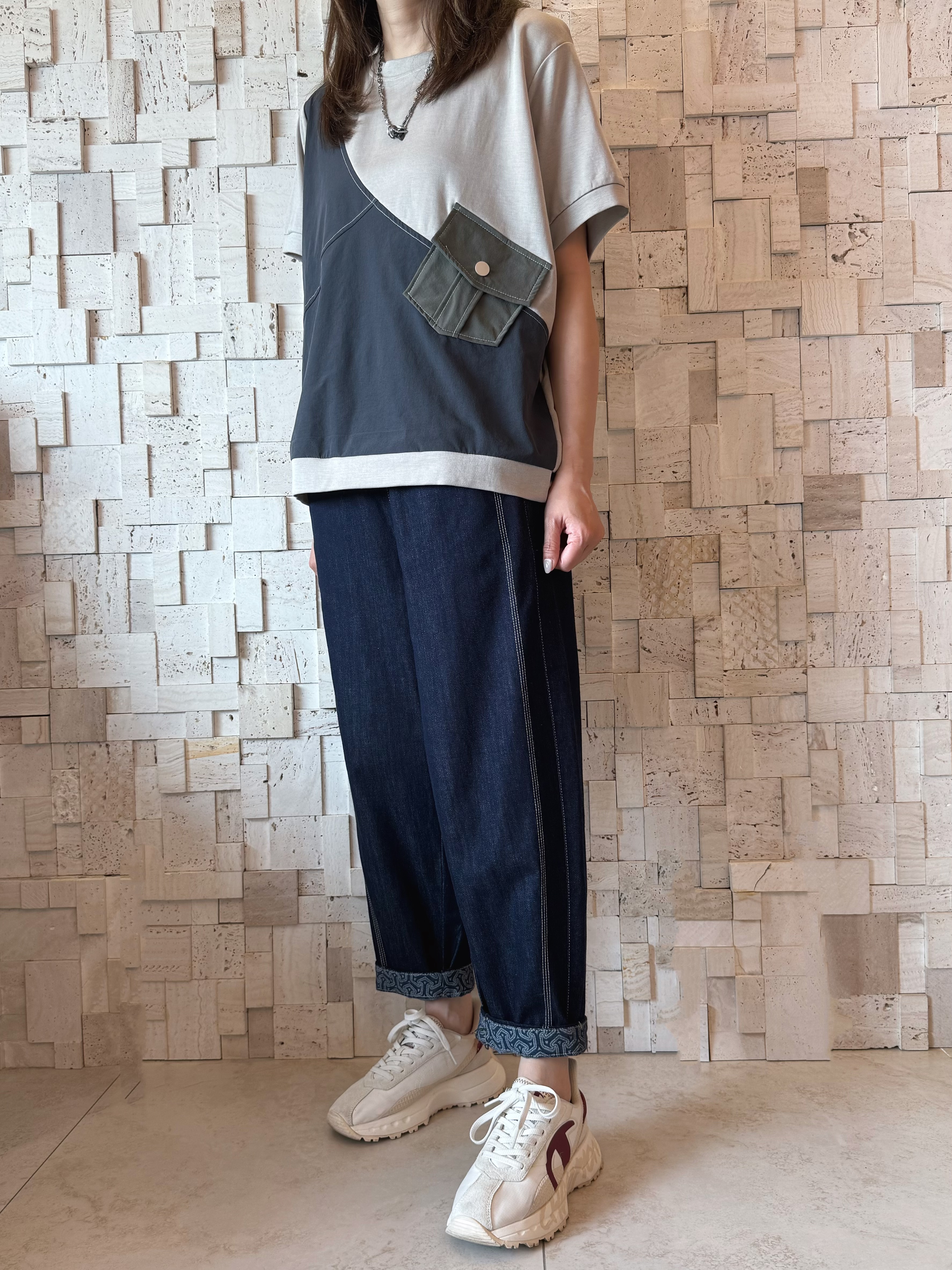 #2089 撞色拼布Top