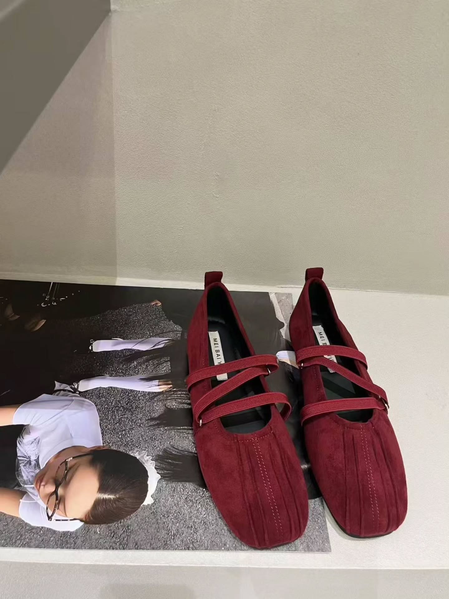 6638-102 方头复古绑带平底鞋 🇨🇳