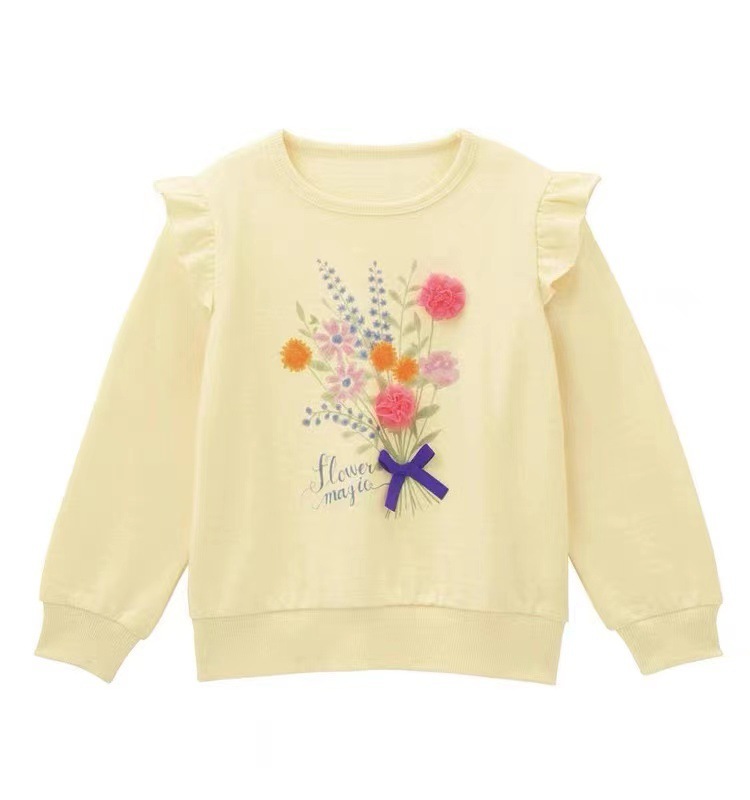 日本女童花邊袖衛衣 -1件 現貨