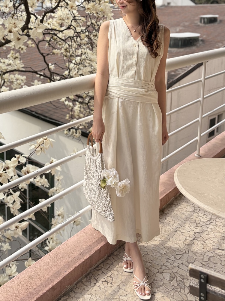 Arya Two-Way Textured Dress (Ivory)