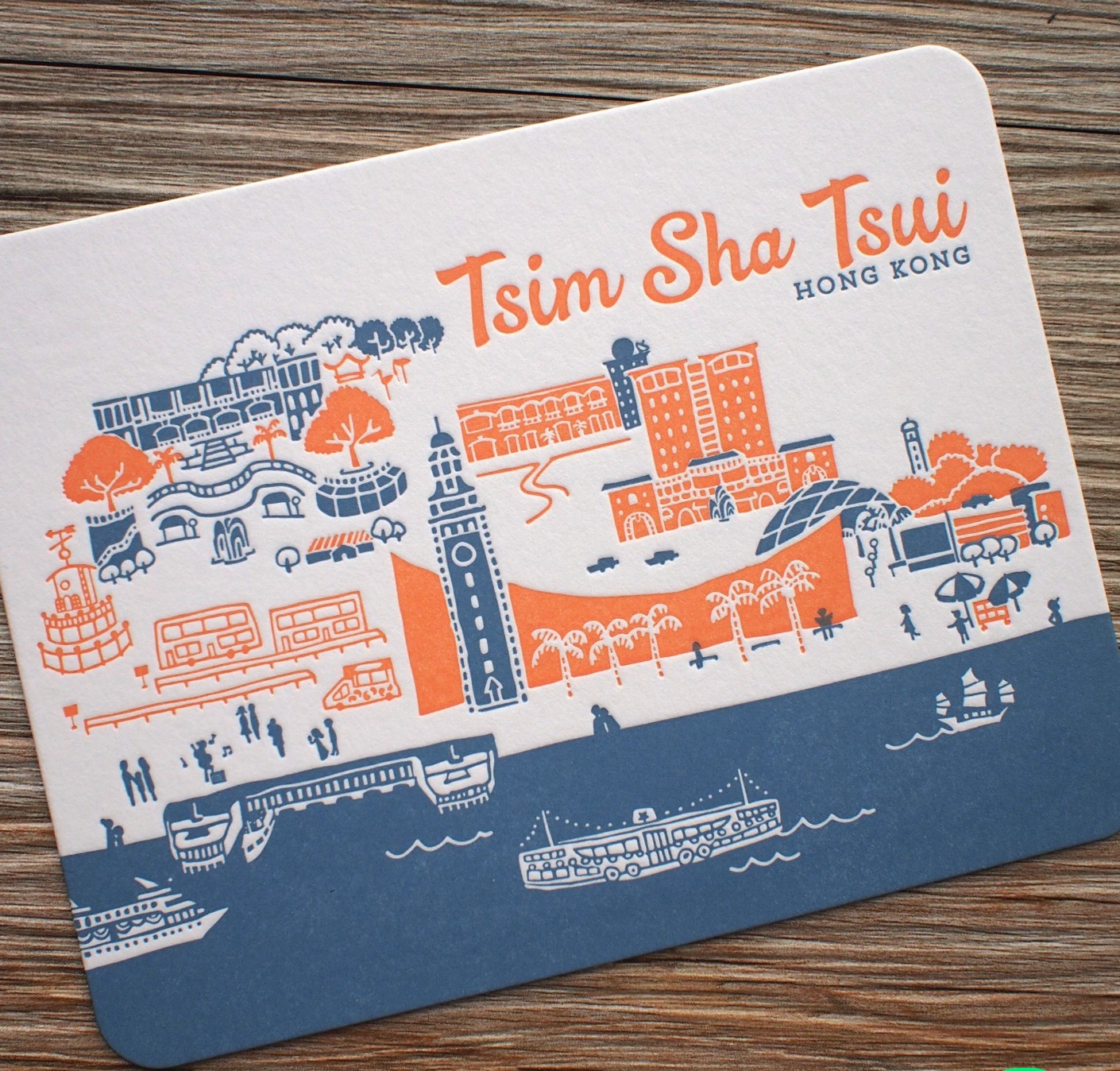 DITTO DITTO Tsim Sha Tsui - letterpress postcard