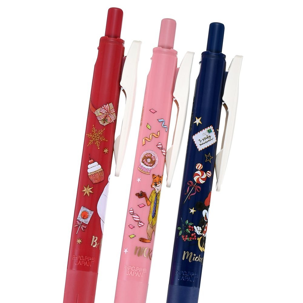 現貨｜【日本 Disney Store 限定】 一套三枝 Baymax Mickey Mouse Zootopia 優獸大都會 日本製 Zebra SARASA CLIP 0.5mm 黑色 啫喱筆 213784
