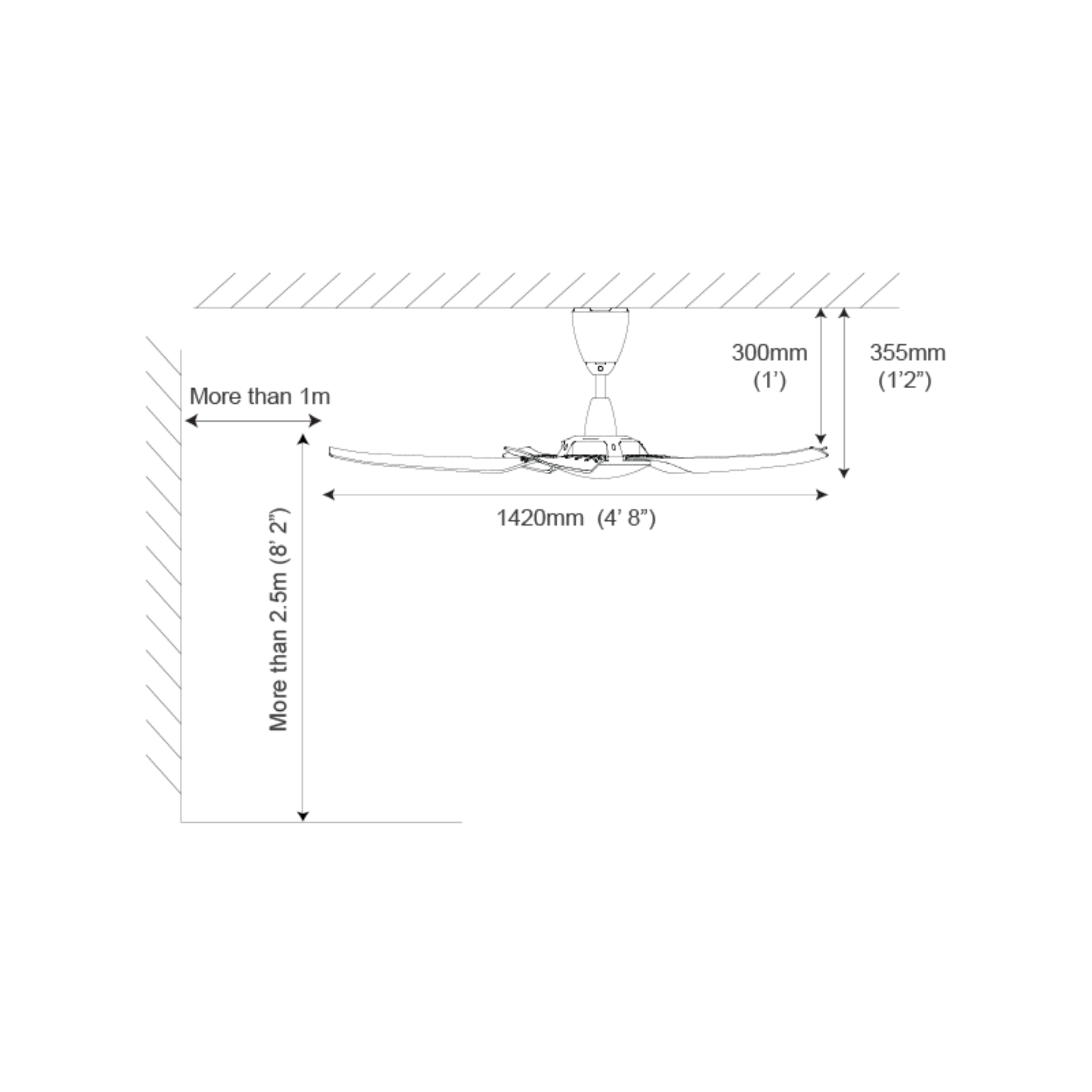 Alpha 56" Prima DC Motor LED Ceiling Fan (PRIMA-5B)