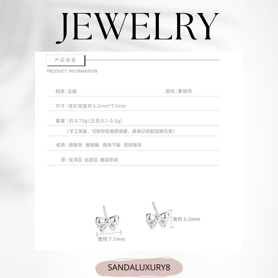 Cute Bow Design Silver Earrings