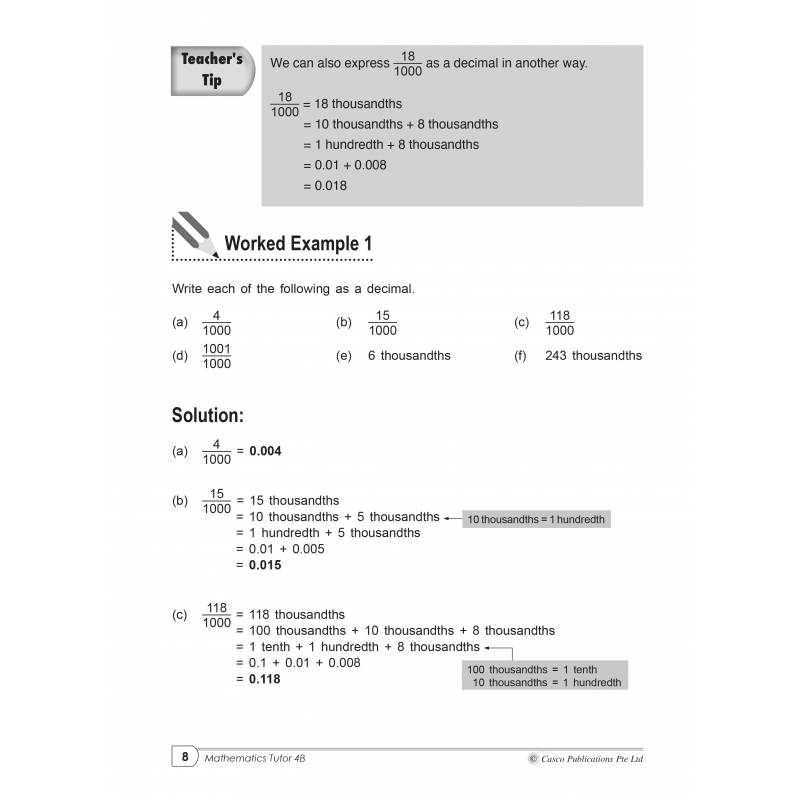 Primary Maths Tutor 4B Volume 1 - 2nd Edition