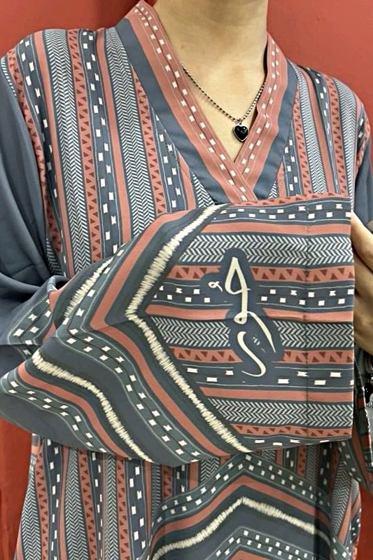 STRIPE DRESS in Pink Grey