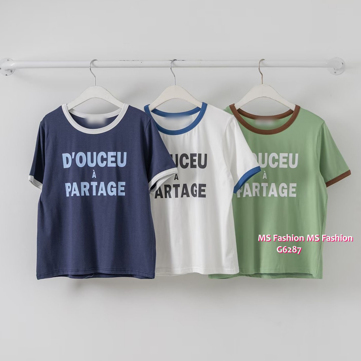 G6287 韓國🇰🇷靚色字母tee