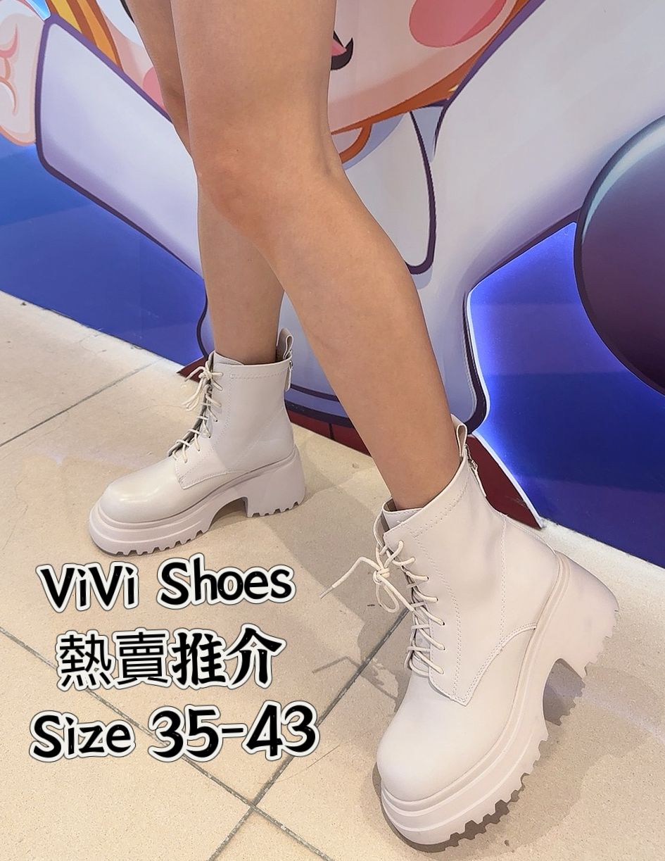 厚底綁帶短靴【三色】