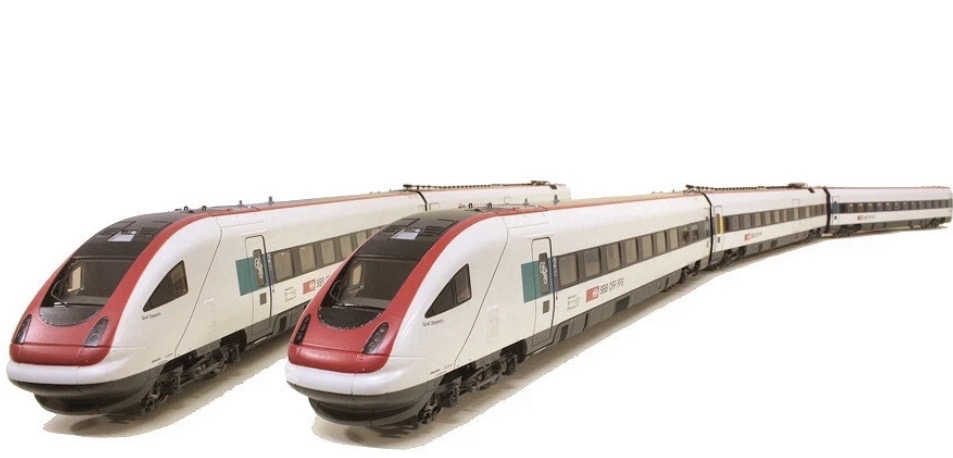 Roco ICN “阿爾伯特愛因斯坦” RABDe 型 5 節電動動車組，附 SBB 數位音效，HO 比例，全新