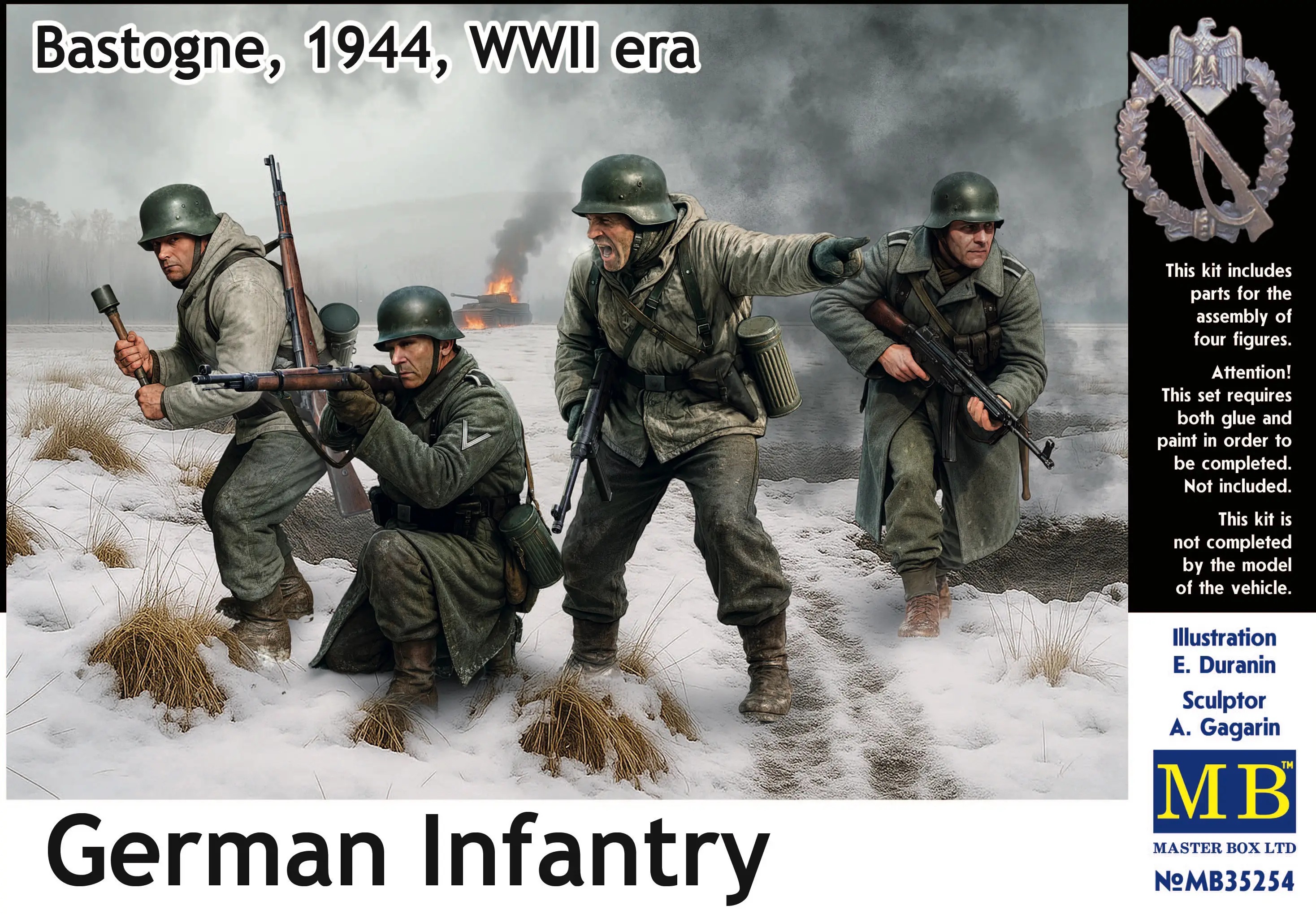 1/35 German Infantry. Bastogne, 1944, WWII era