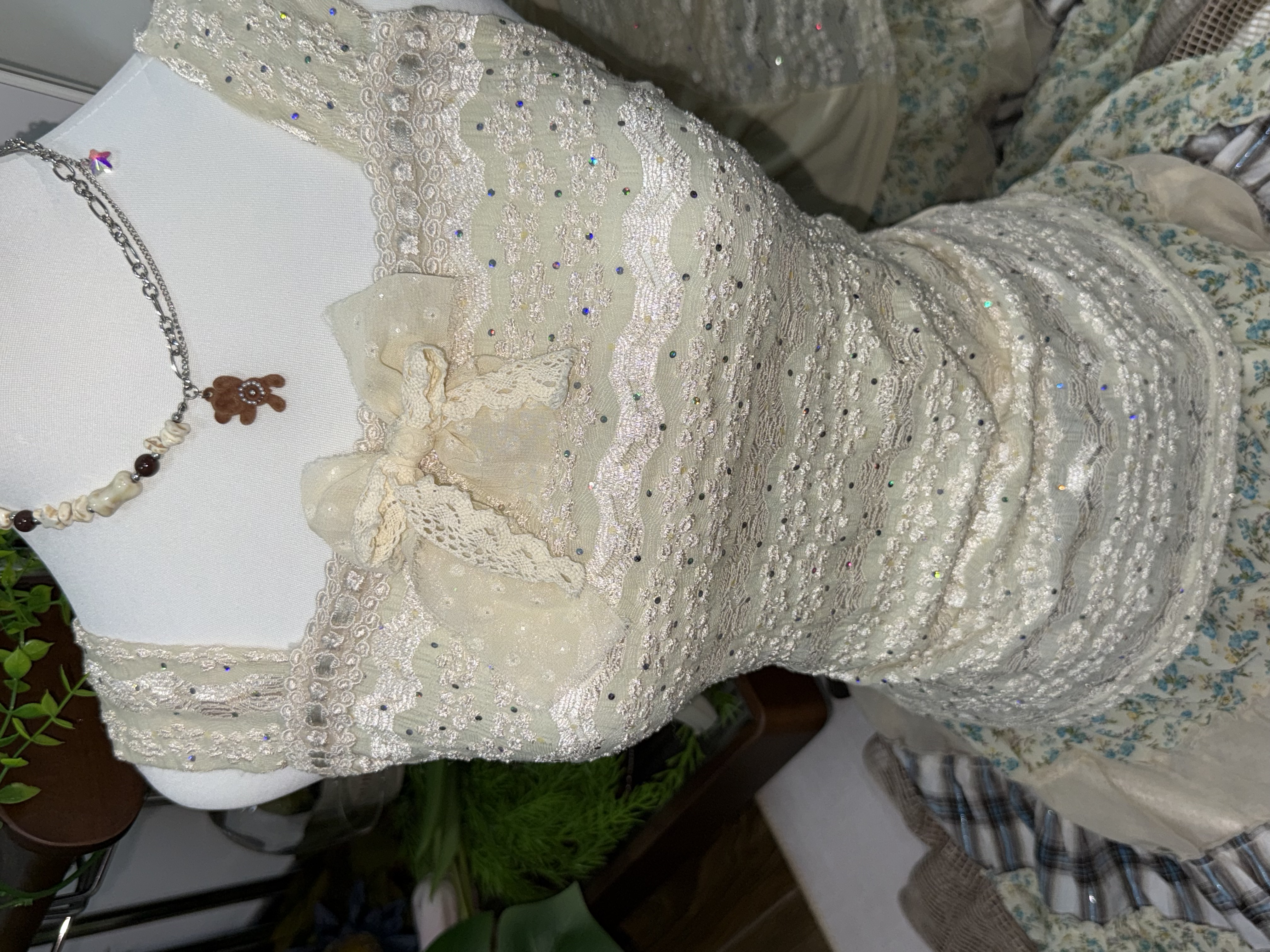 Cream Bows Florals Cottagecore Set