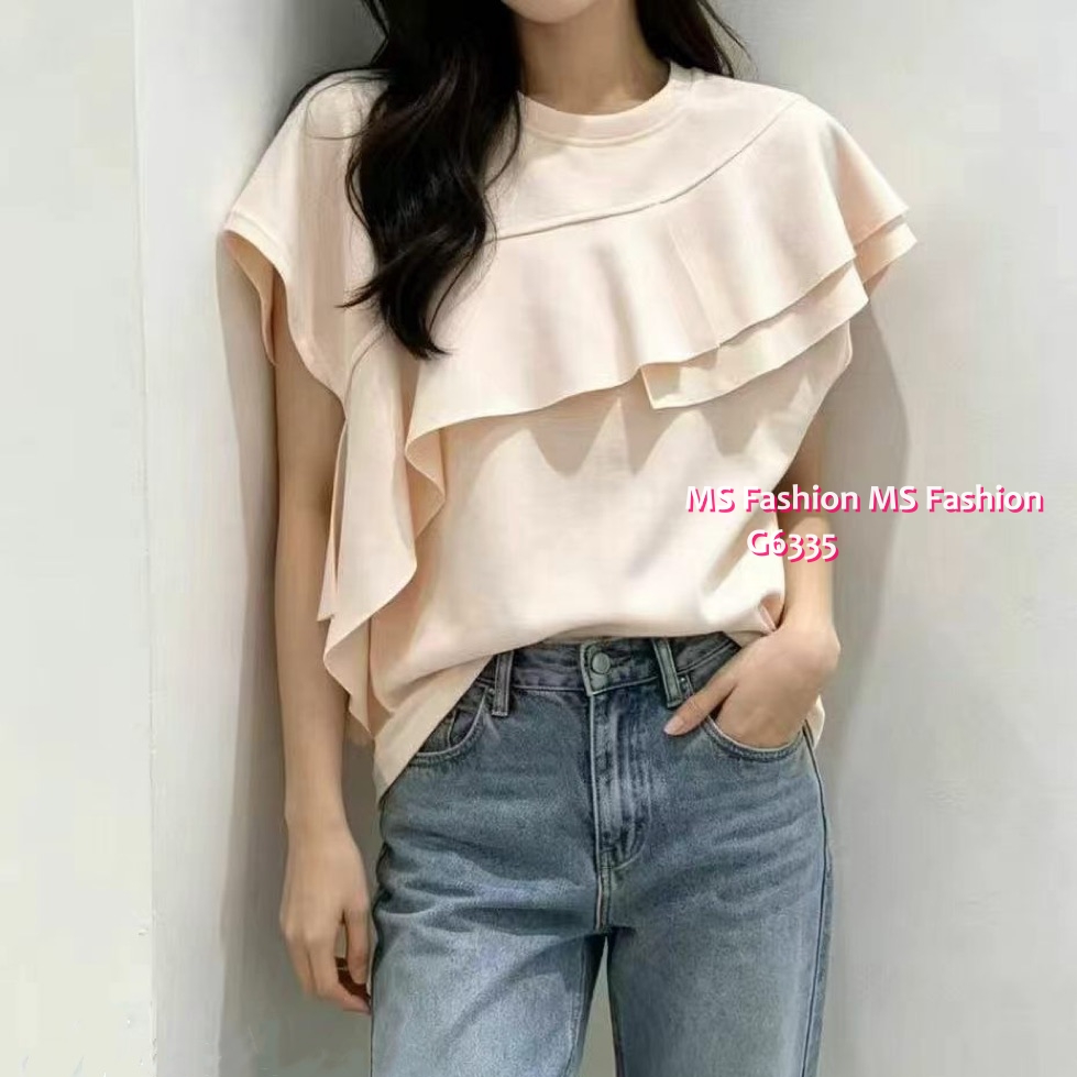 G6335 靚色ruffle top