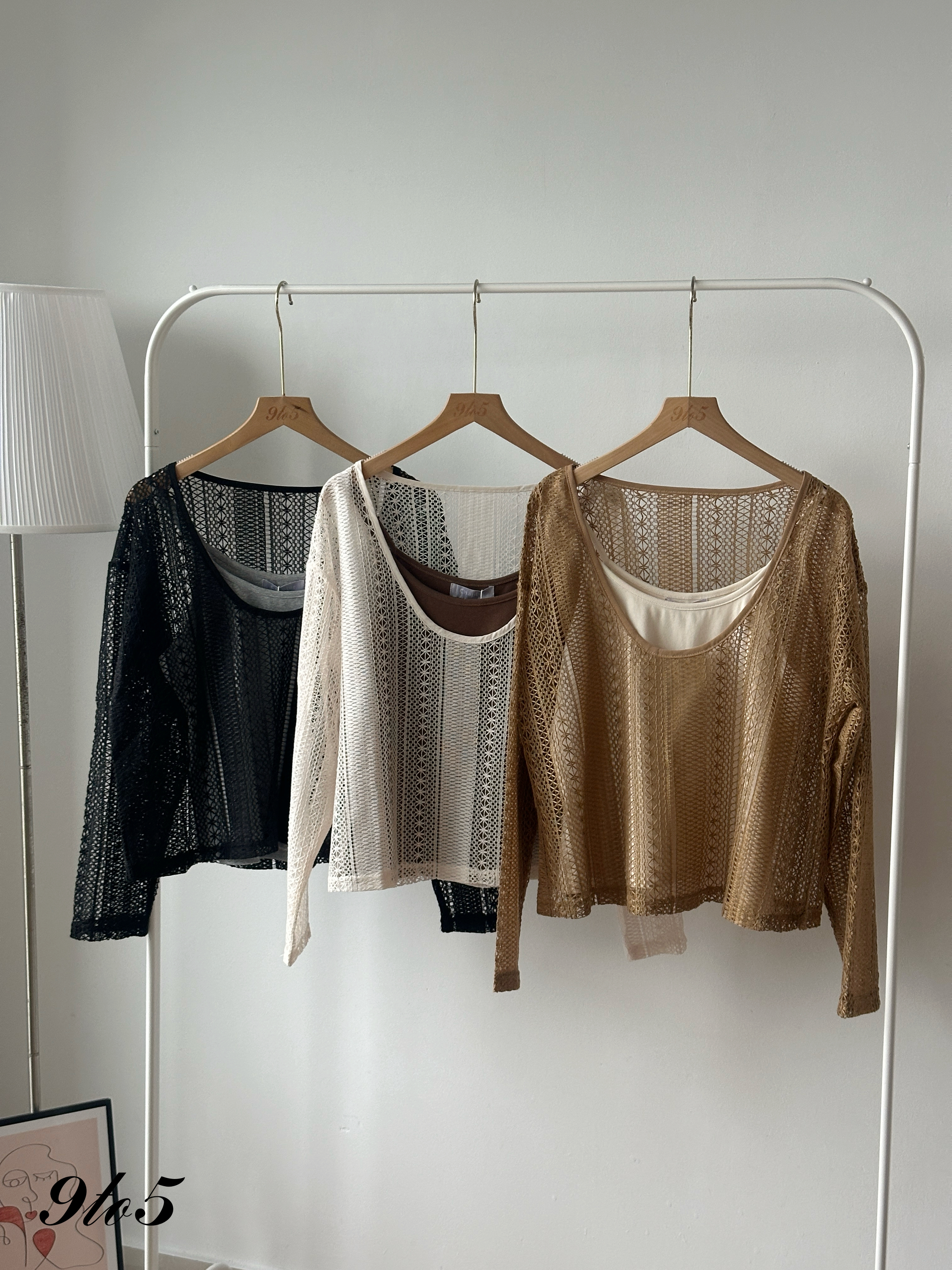 T4322 Two-Pieces Crochet Top - 3 Colors 