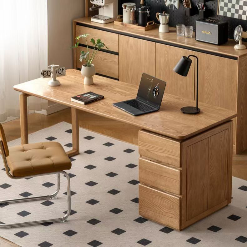 (樂家mall)白蠟木書桌 辦公桌 書枱 實木電腦桌 帶抽屜學習桌 實木直拼大板桌 desk