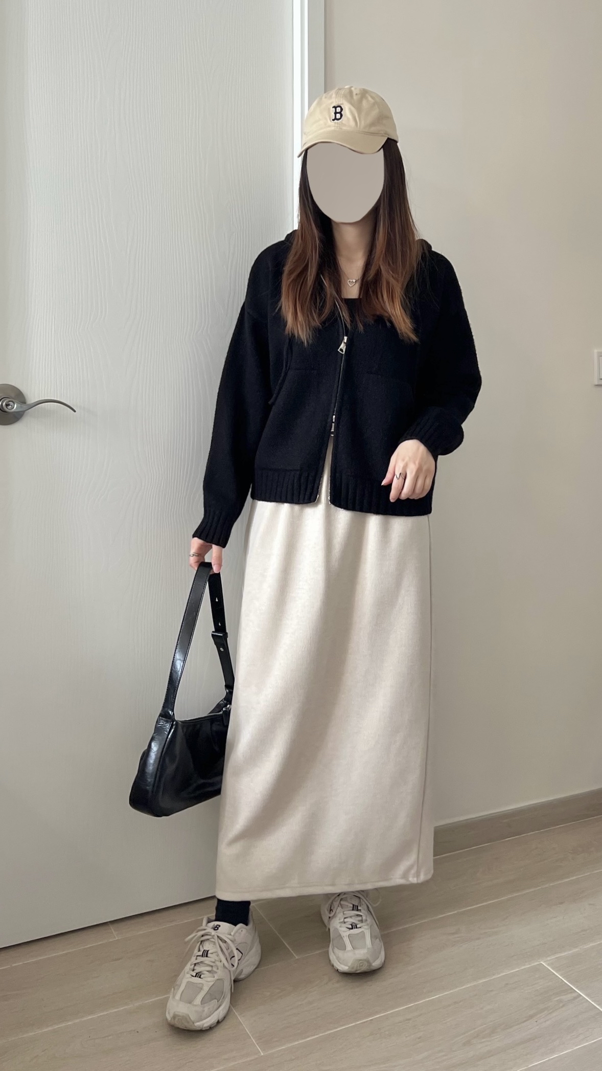 親膚軟熟細坑紋長裙 