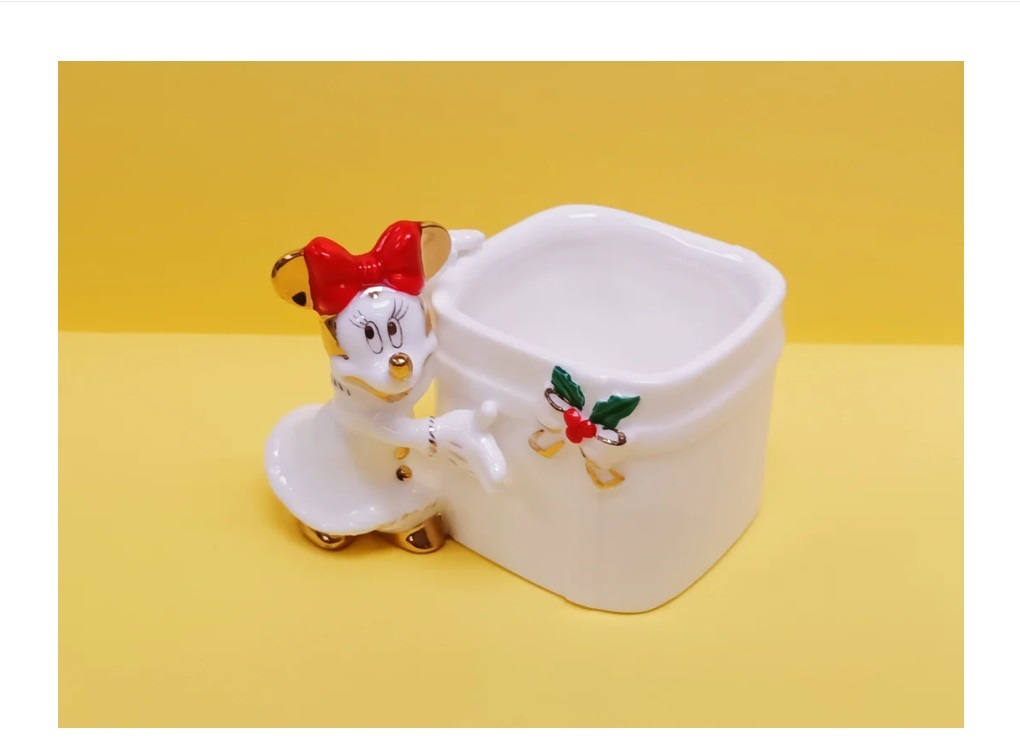 XMAS COTTON SWAB CONTAINER 聖誕風格設計骨瓷棉花棒容器 Minnie Mouse   (KD-35)
