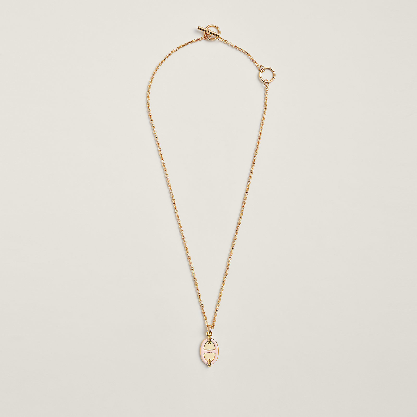 Hermes Mini Maillon豬鼻子頸鏈  ✨白玫瑰金 黑金/白金/粉金