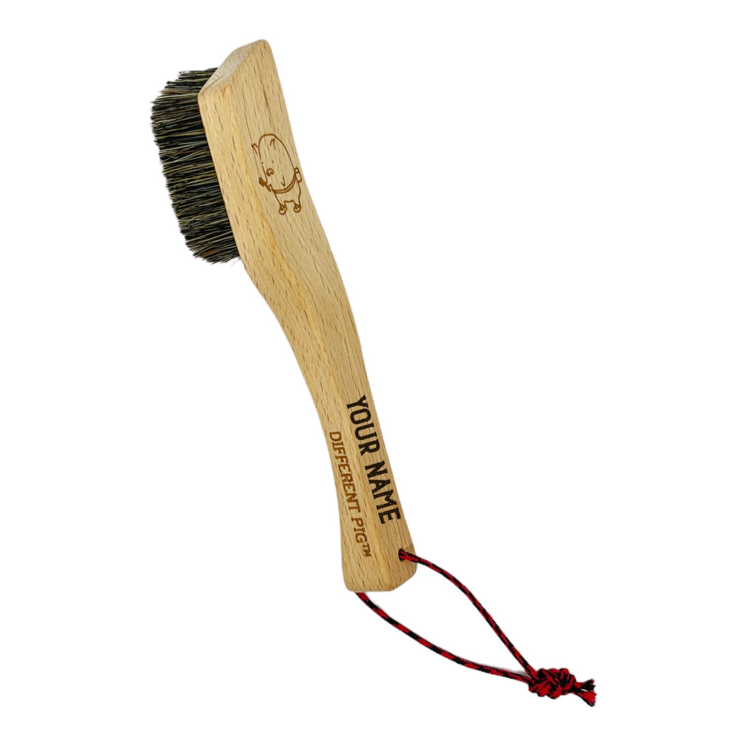 【來字刻名】𝗗𝗜𝗙𝗙𝗘𝗥𝗘𝗡𝗧 𝗣𝗜𝗚™ OG brush with name carving 刻名大豬掃連掛繩