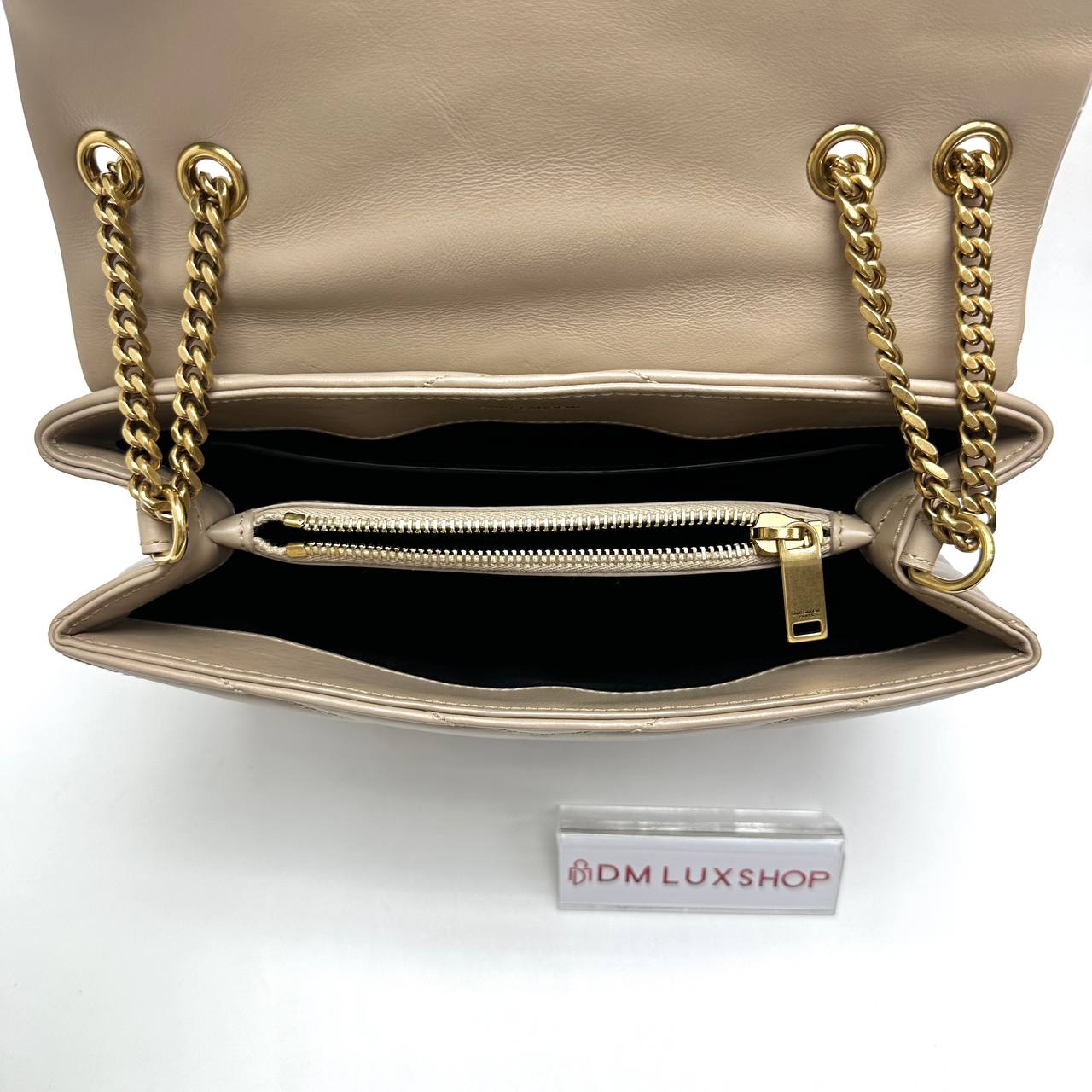 YSL Beige Loulou Shoulder Bag GHW