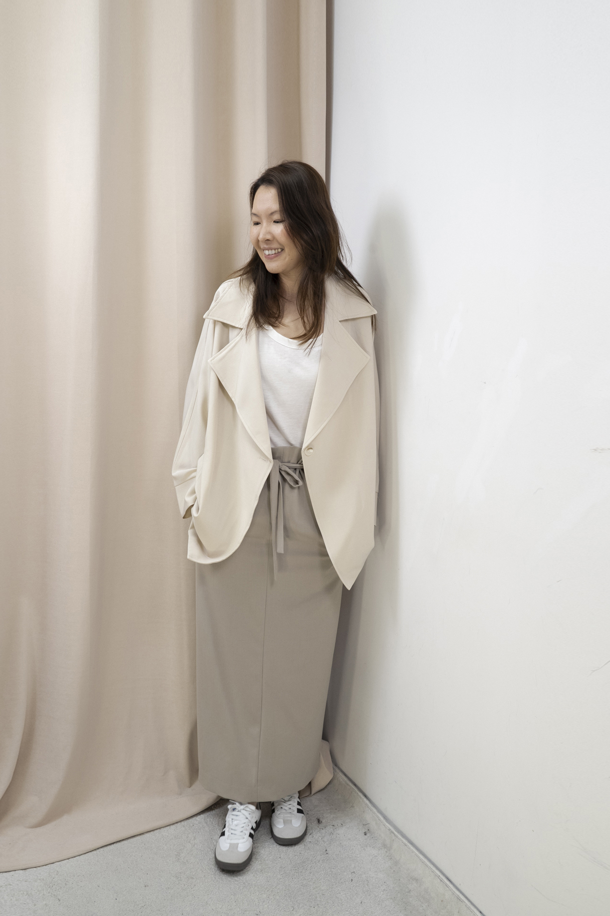 推薦！Smart Causal 必備大翻領西外（米杏色）