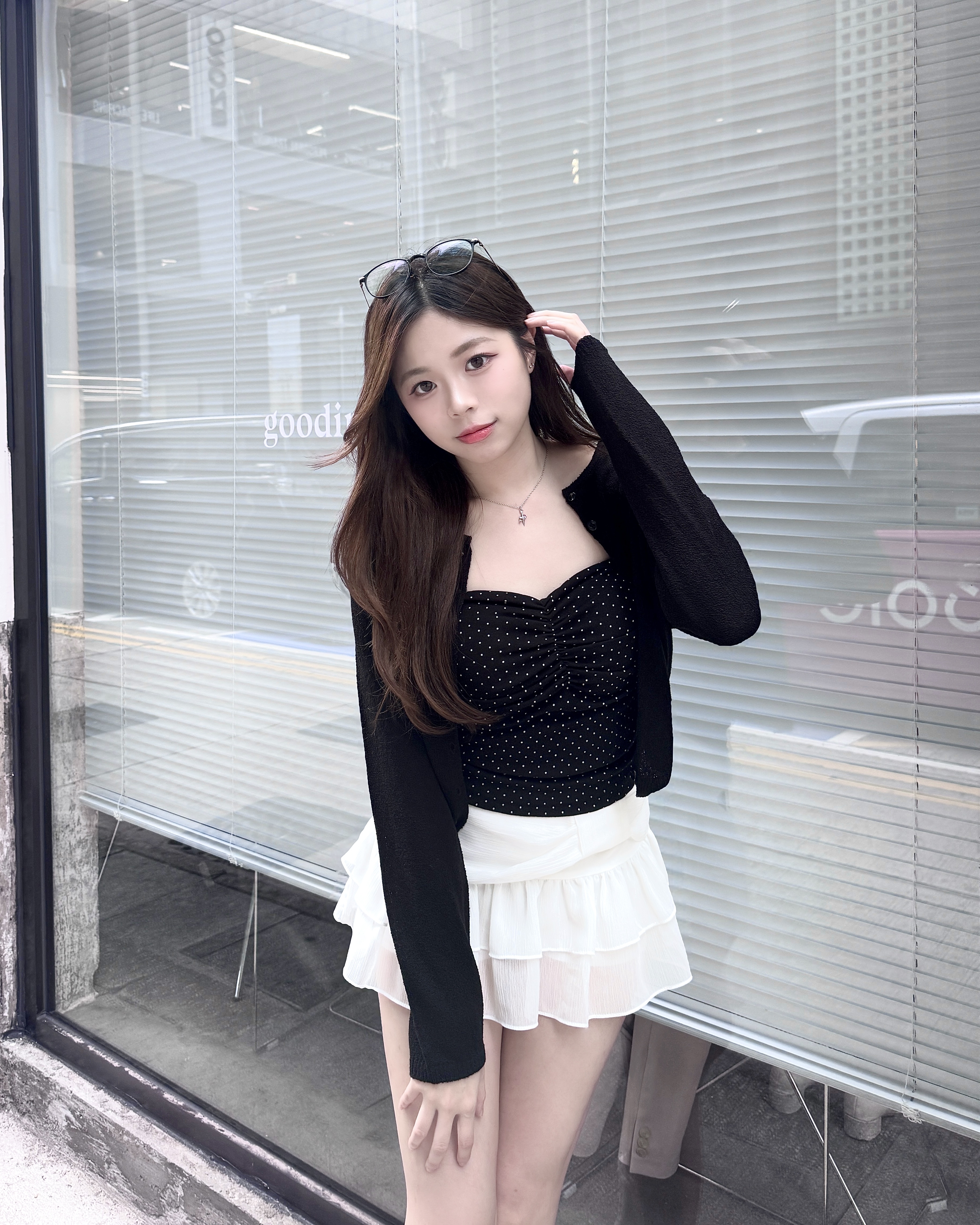 【 視覺效果放大！ATTENTION🕶️🔥 | 甜辣感配大熱波點元素～🖤心形領皺褶連PAD背心⋆˚ʚɞ】 Dot Dot Heart-neck Tube Bra Top(四色入)