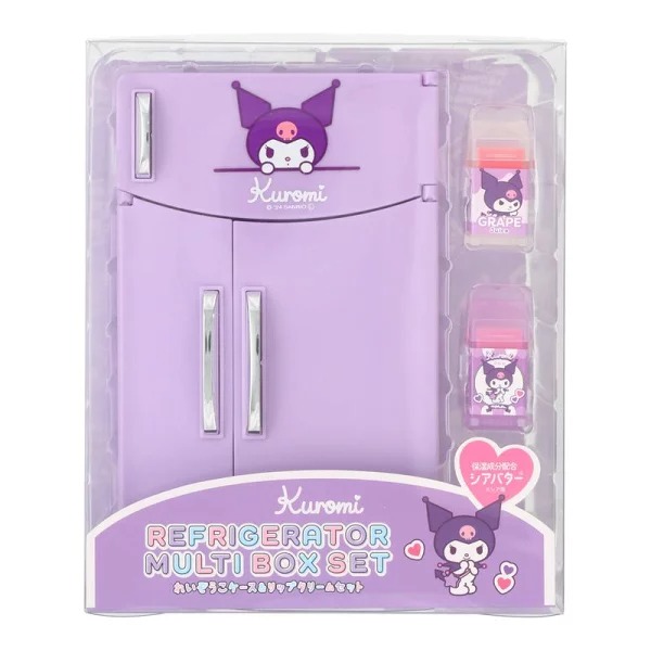 Kuromi 雪櫃造型潤唇膏收納盒連兩支潤唇膏
